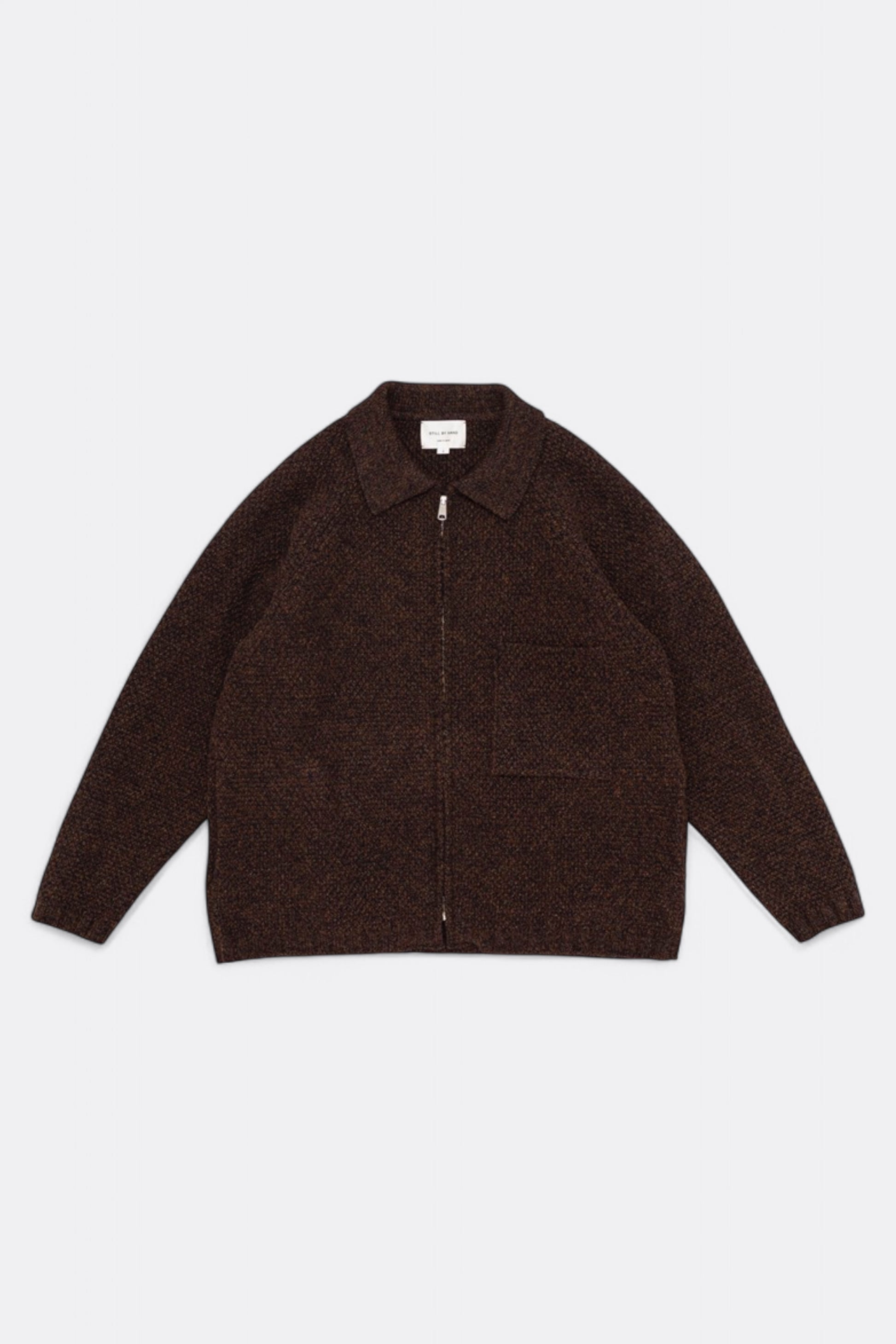 Still By Hand - 5G Knitted Blouson (Melange Brown)