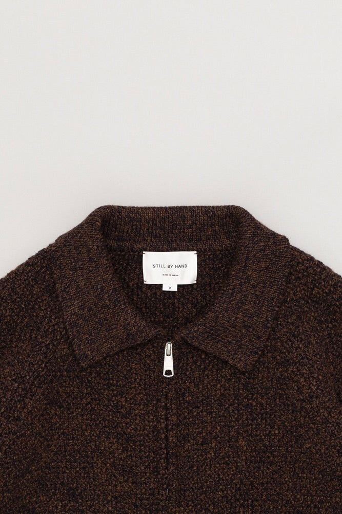 Still By Hand - 5G Knitted Blouson (Melange Brown)
