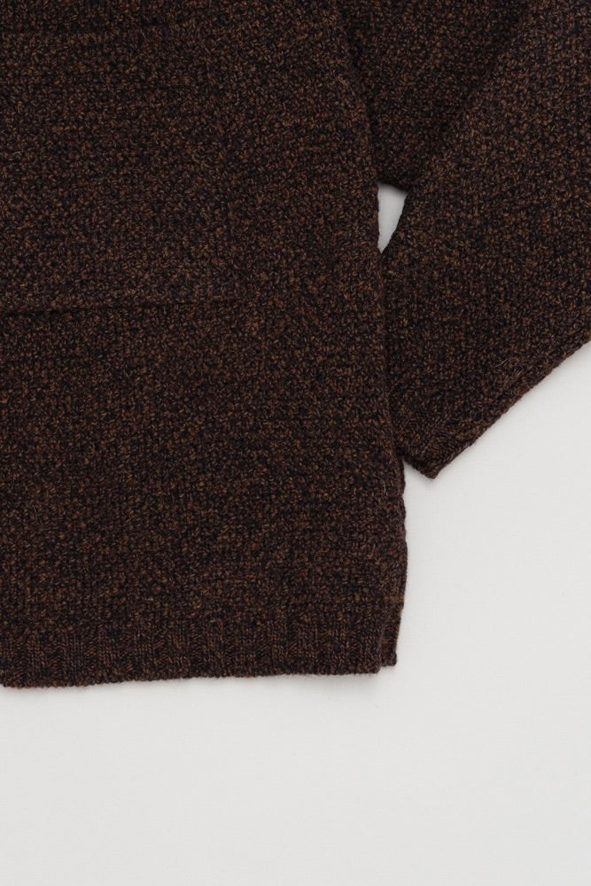 Still By Hand - 5G Knitted Blouson (Melange Brown)