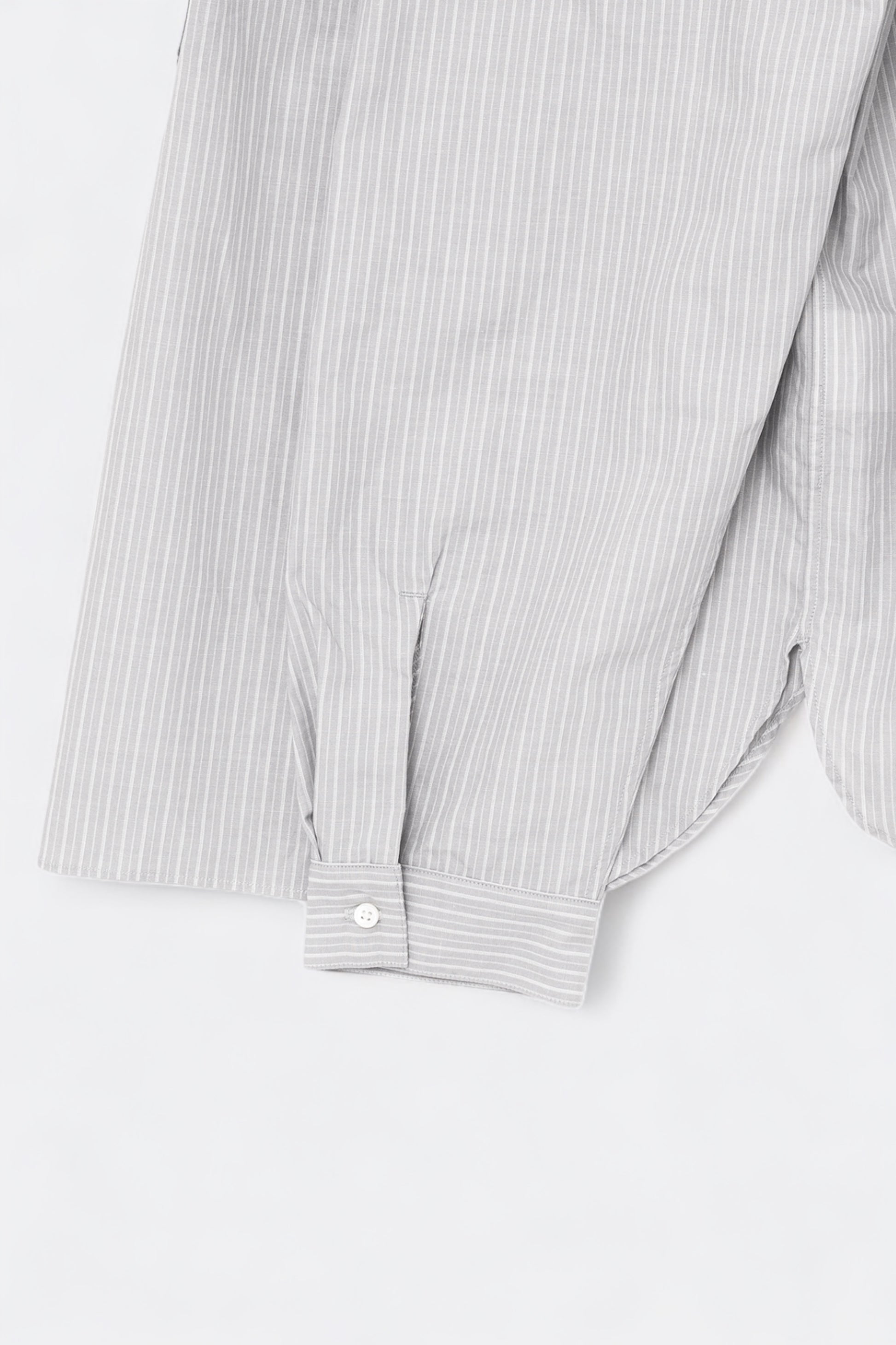 Still By Hand - Band Collar Pullover Shirt (Grey Stripe)