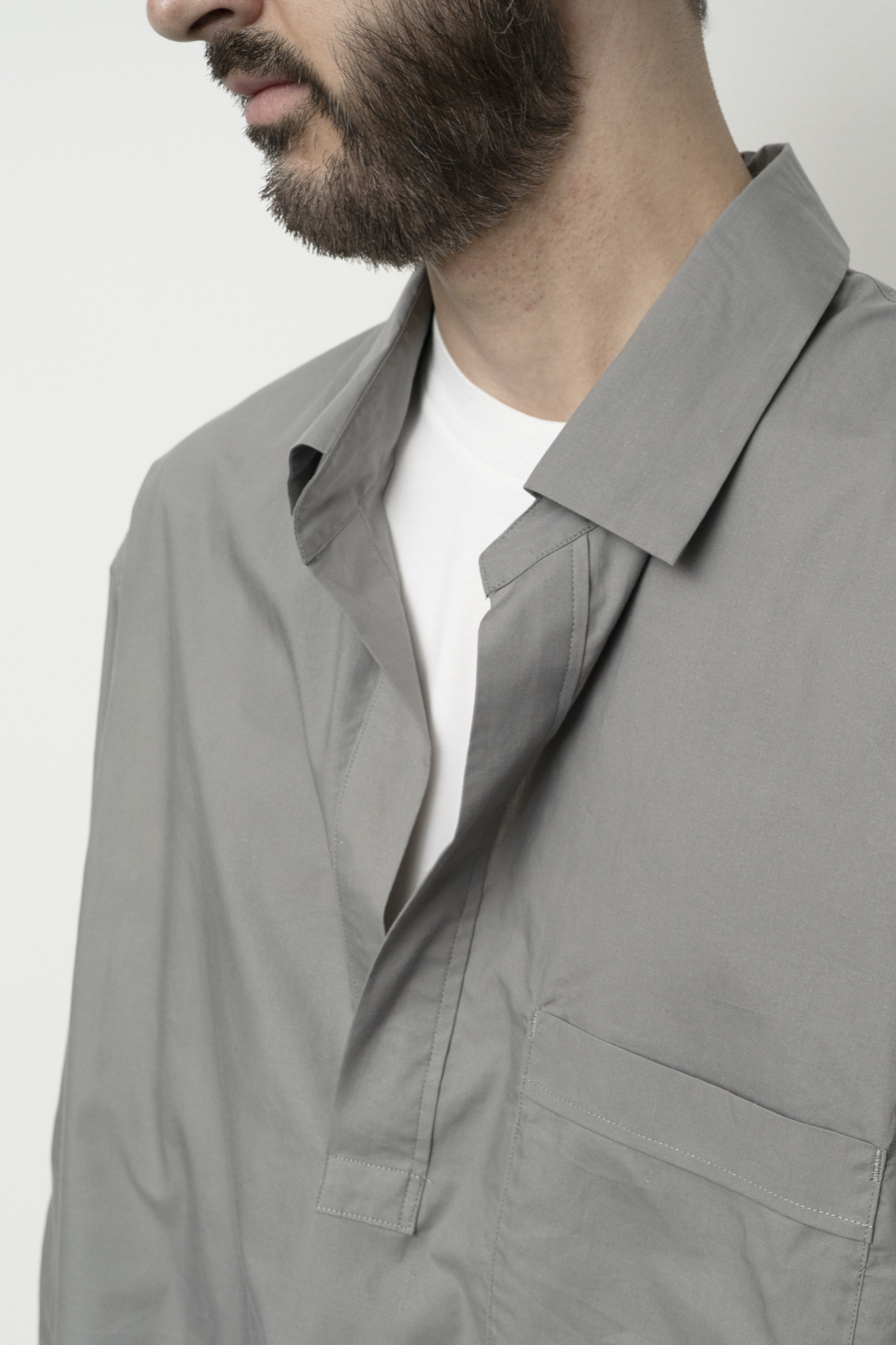 Still By Hand - Surchemise Sans Boutons (Mocha Beige) | Chemise Japonaise