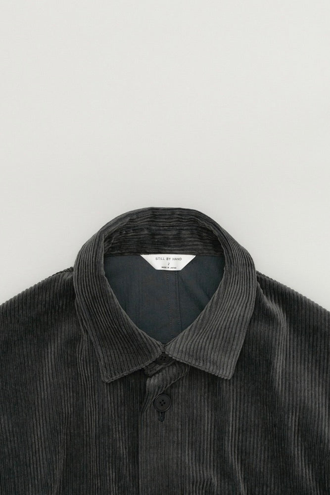 Still By Hand - Corduroy Shirt Jacket (Blue Charcoal)
