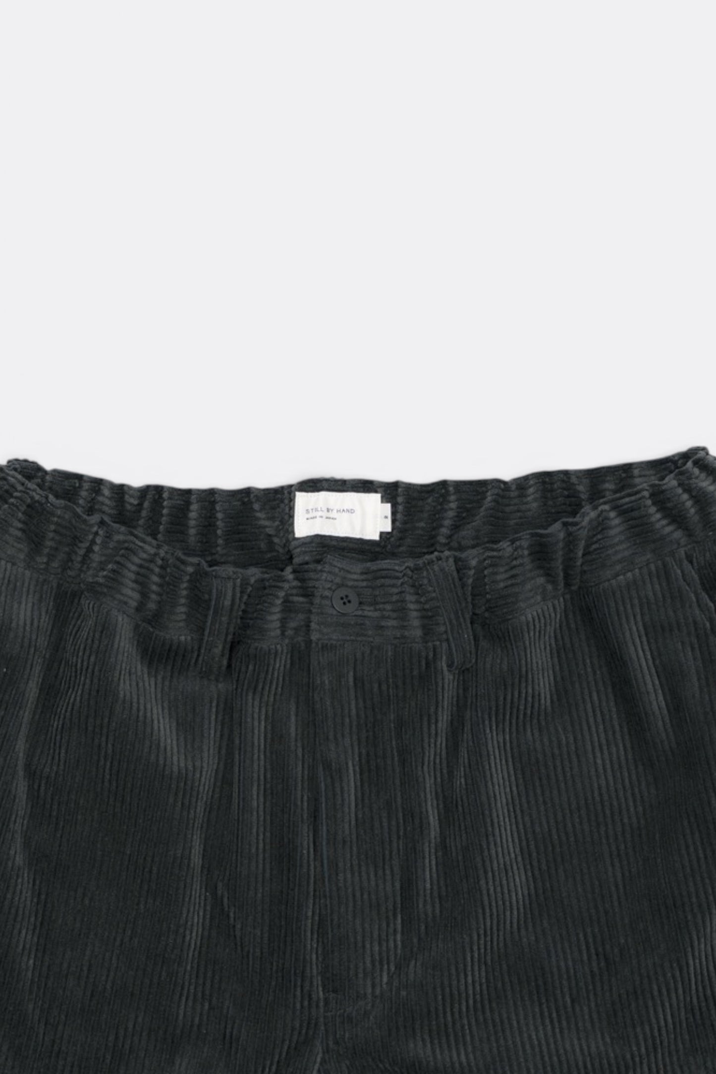 STILL BY HAND Corduroy Straight Pants Blue Charcoal | Pantalon Velours Japonais | Edgar Bdx