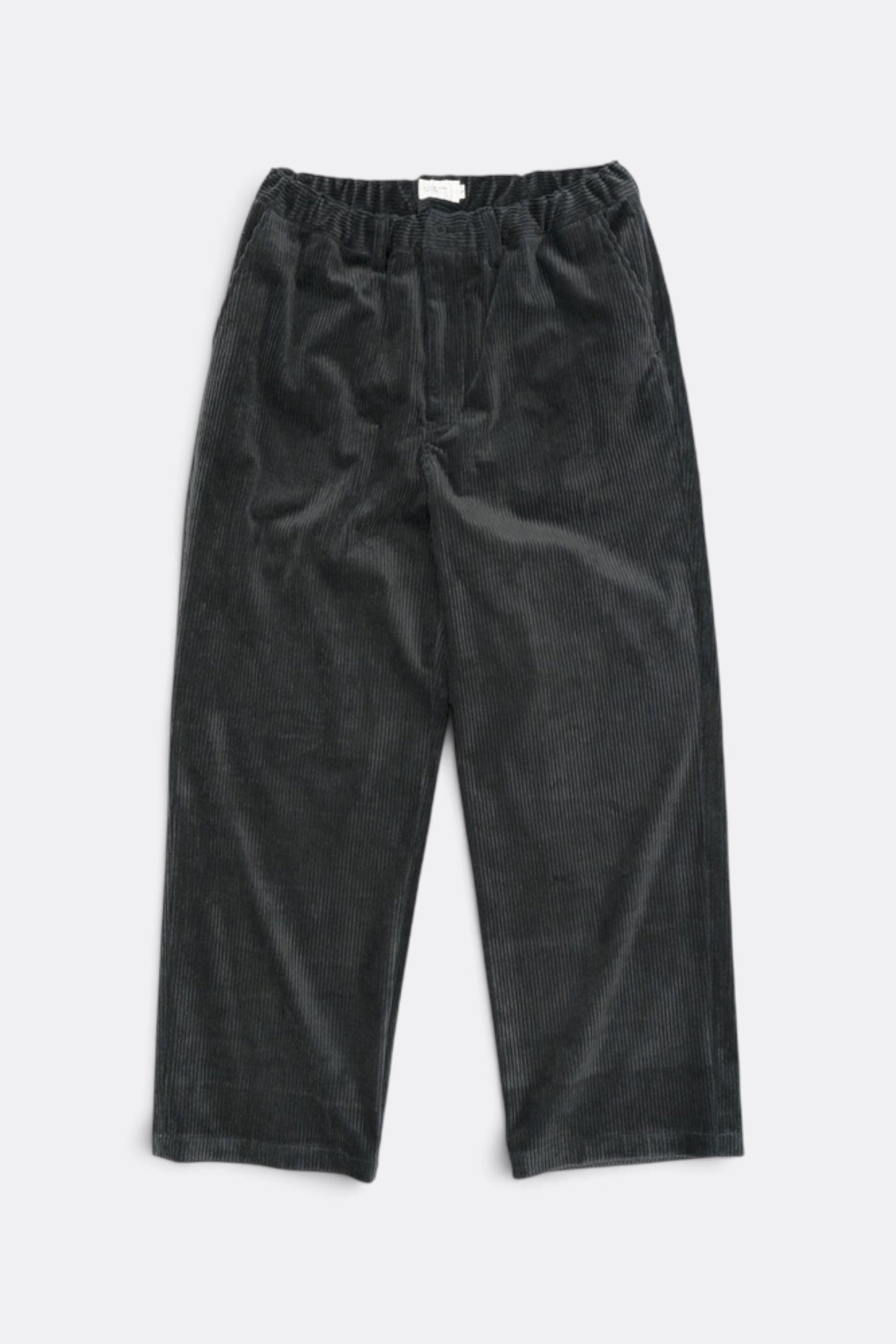 STILL BY HAND Corduroy Straight Pants Blue Charcoal | Pantalon Velours Japonais | Edgar Bdx