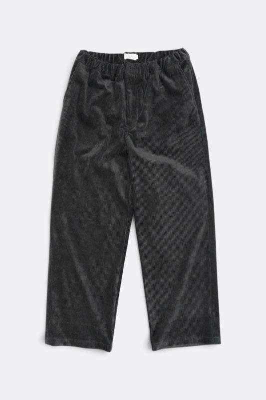 STILL BY HAND Corduroy Straight Pants Blue Charcoal | Pantalon Velours Japonais | Edgar Bdx