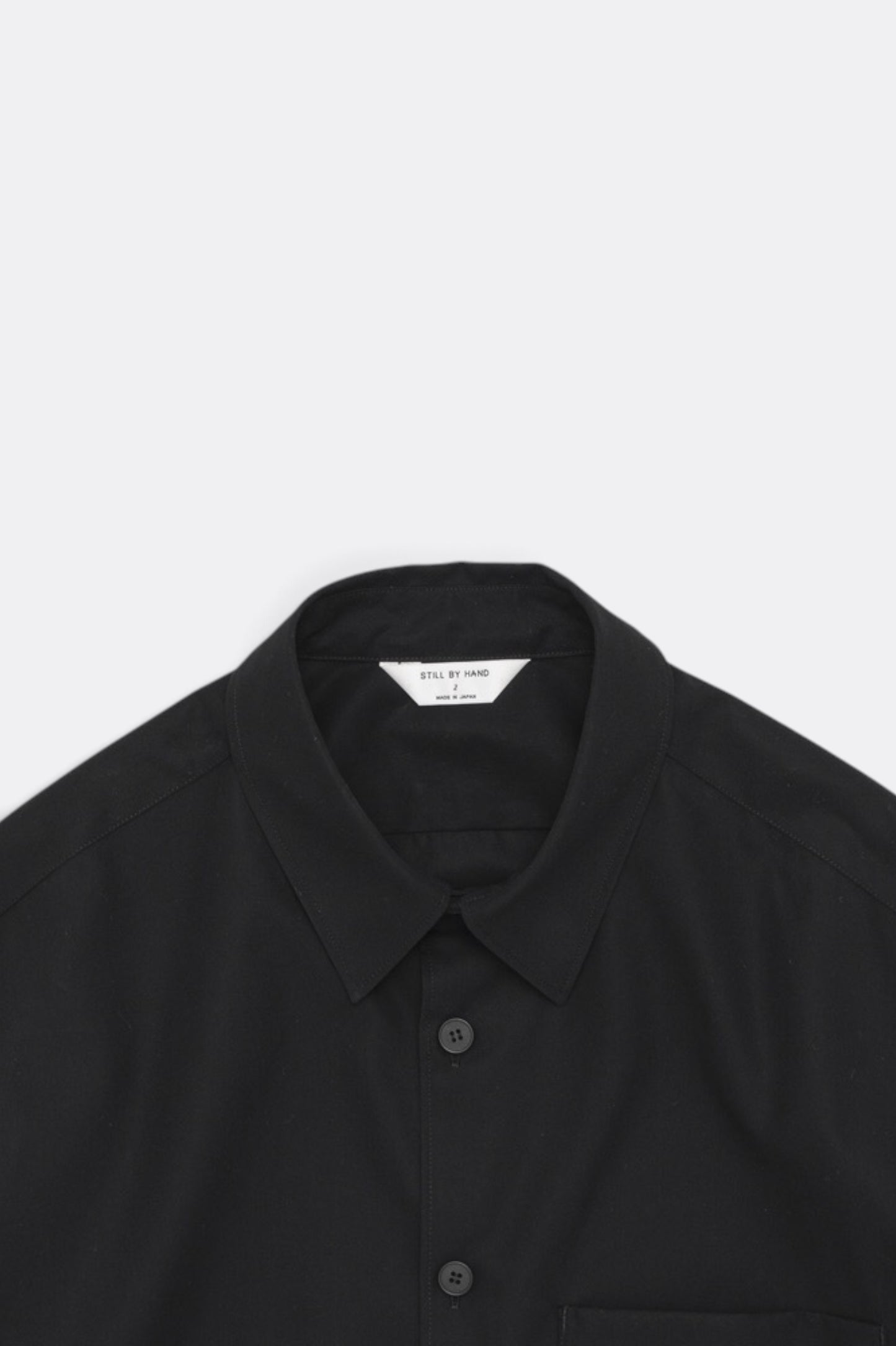 STILL BY HAND Cotton Twill Shirt Jacket Ink Black | Veste-Chemise Coton Japonais | Edgar Bdx