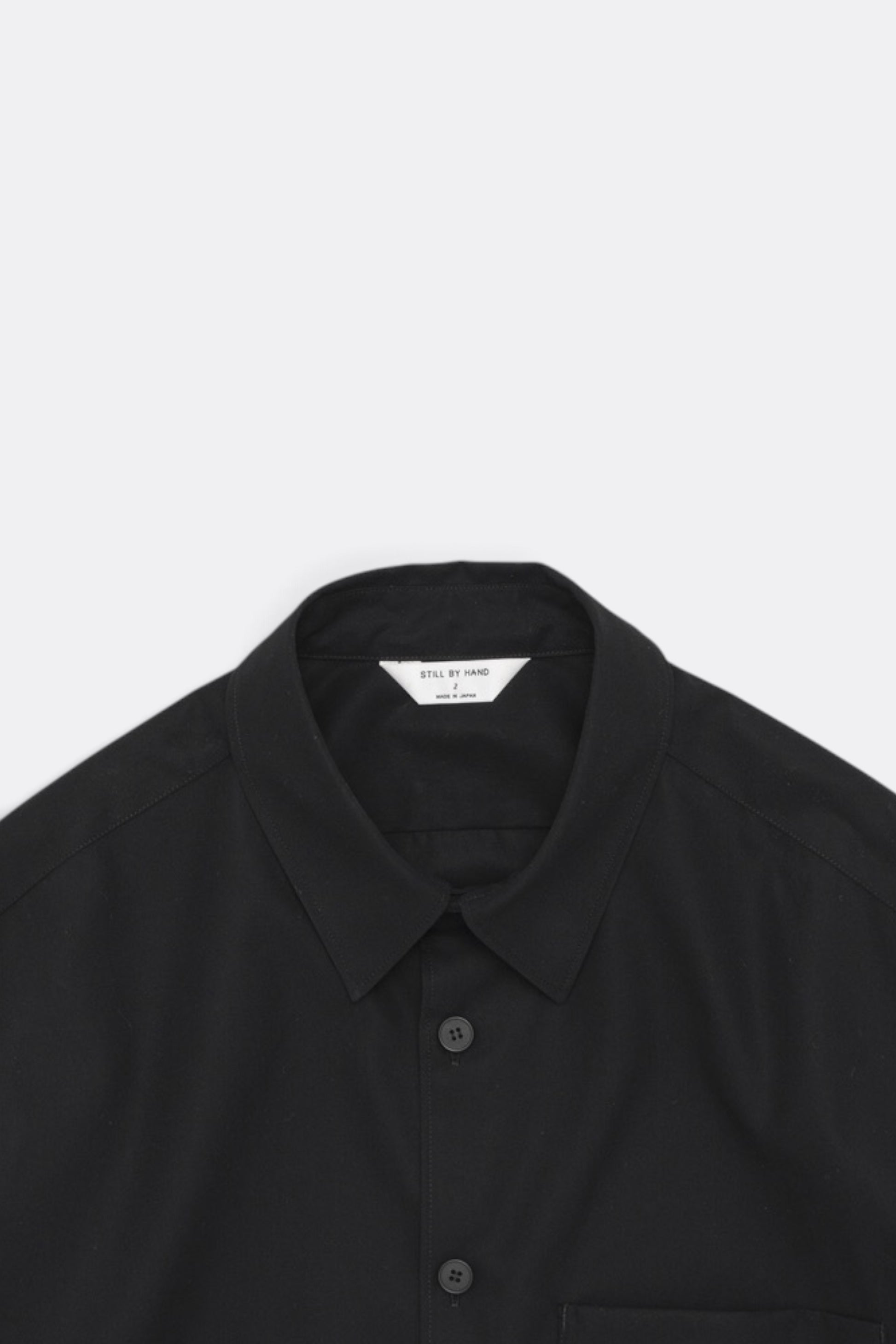 STILL BY HAND Cotton Twill Shirt Jacket Ink Black | Veste-Chemise Coton Japonais | Edgar Bdx