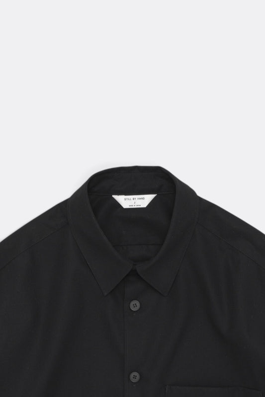 STILL BY HAND Cotton Twill Shirt Jacket Ink Black | Veste-Chemise Coton Japonais | Edgar Bdx