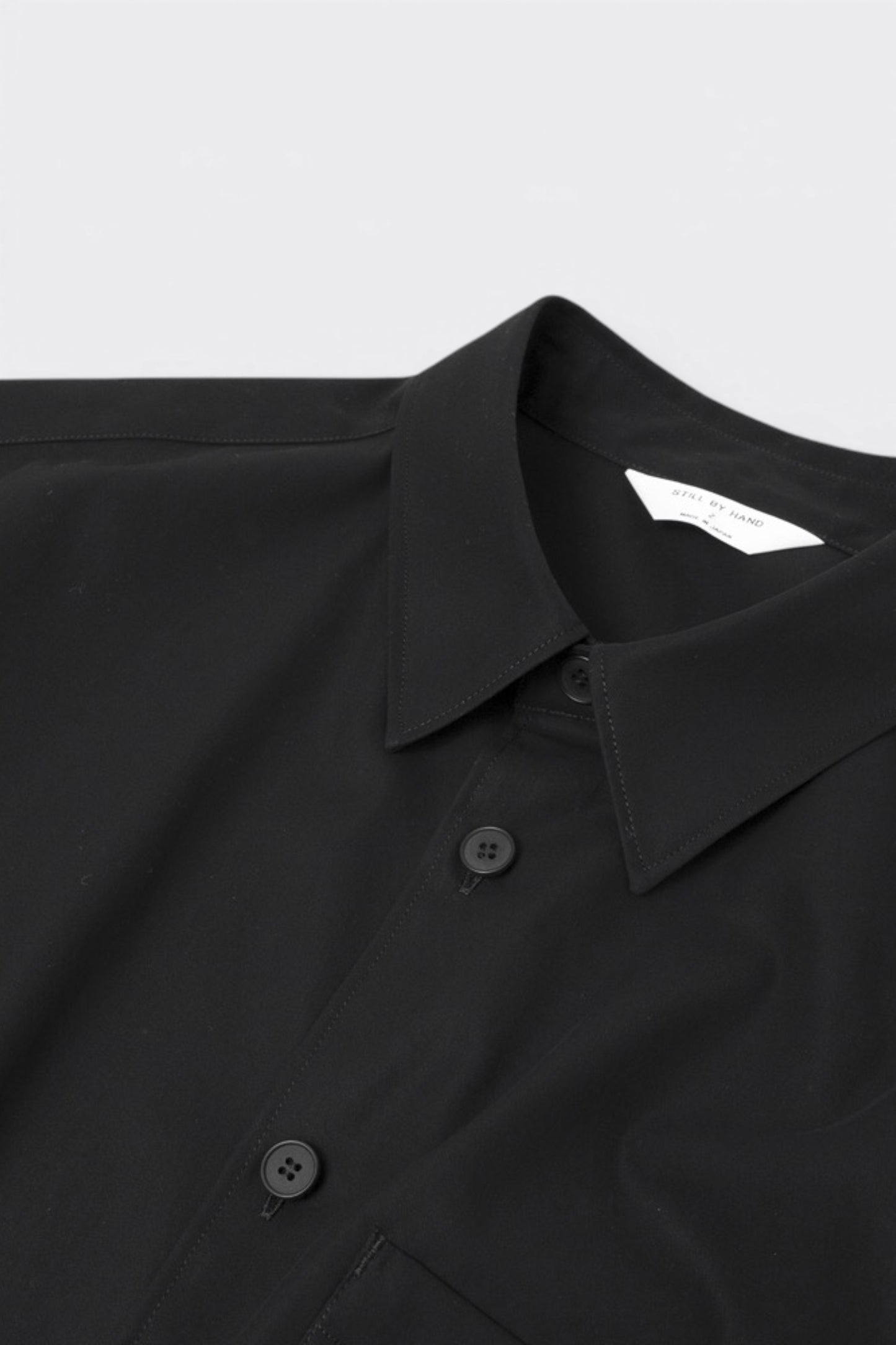 STILL BY HAND Cotton Twill Shirt Jacket Ink Black | Veste-Chemise Coton Japonais | Edgar Bdx