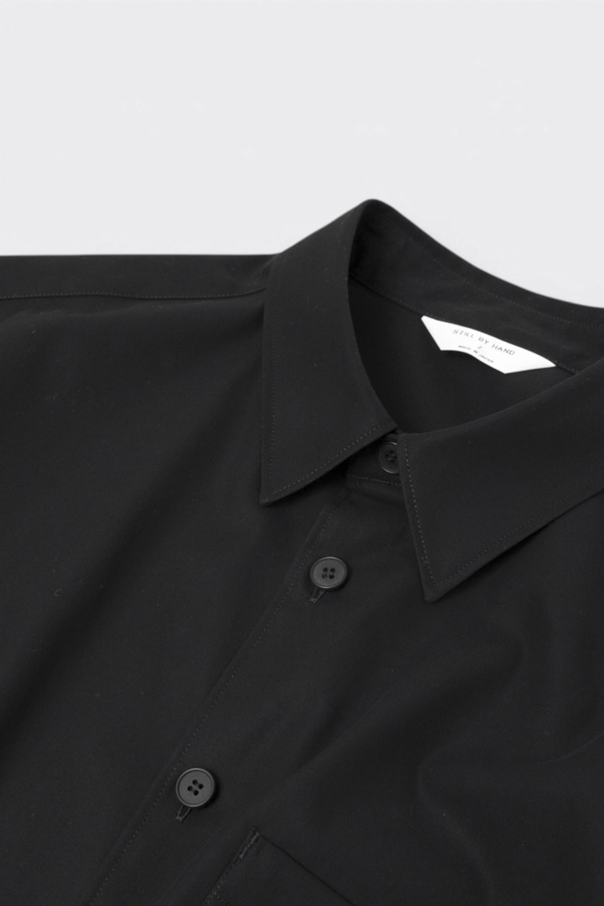 STILL BY HAND Cotton Twill Shirt Jacket Ink Black | Veste-Chemise Coton Japonais | Edgar Bdx