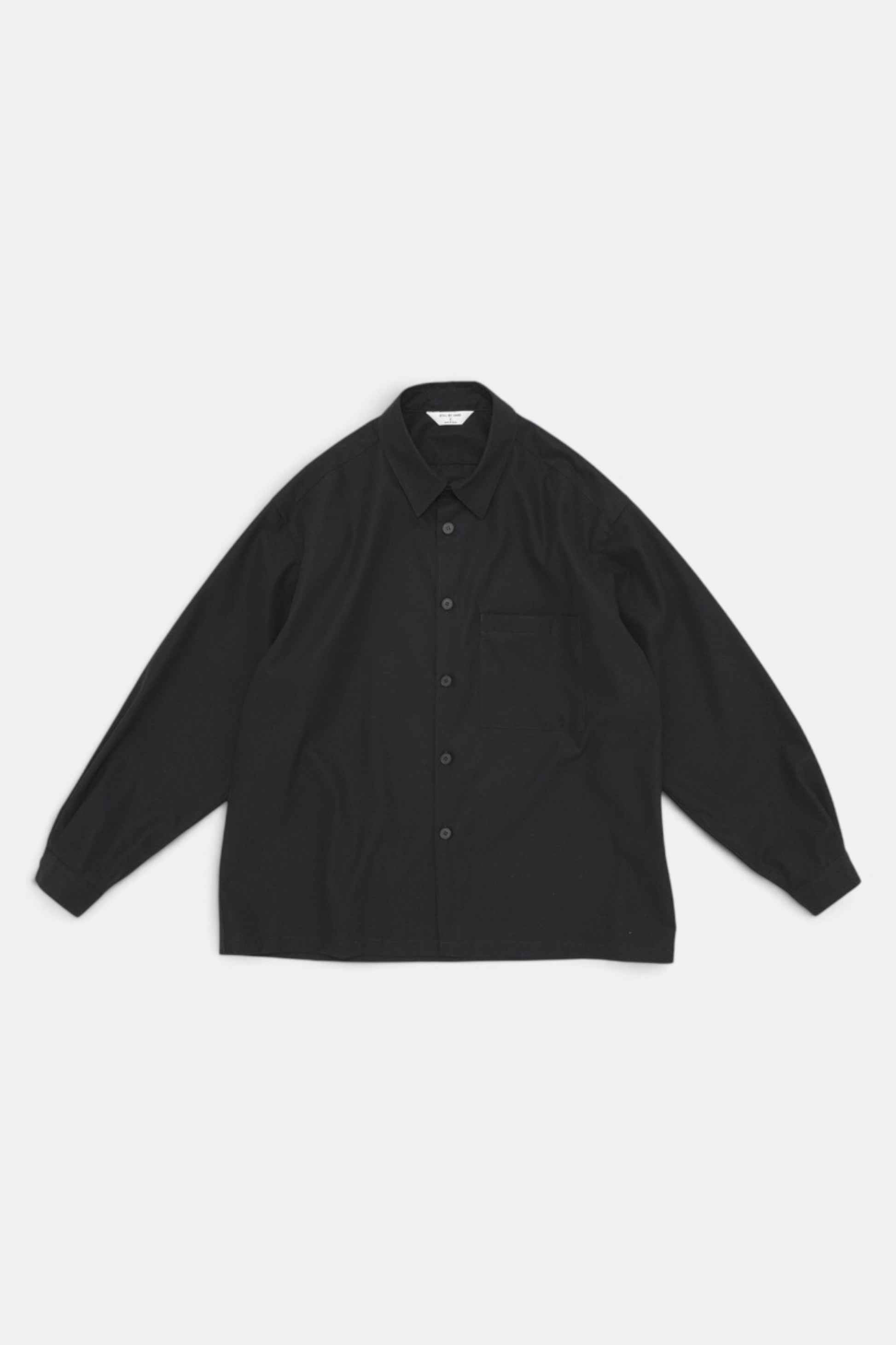 STILL BY HAND Cotton Twill Shirt Jacket Ink Black | Veste-Chemise Coton Japonais | Edgar Bdx