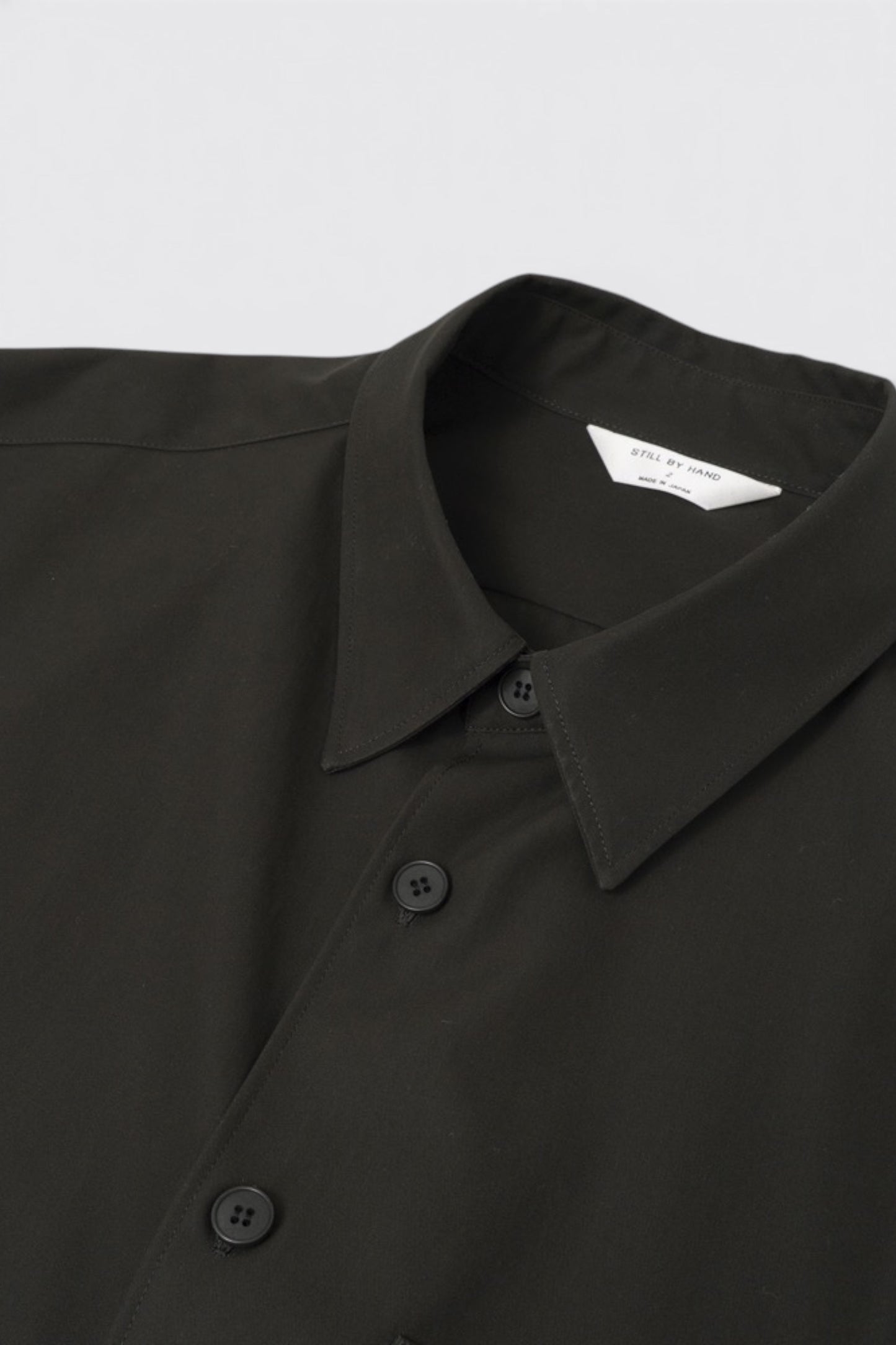 STILL BY HAND Cotton Twill Shirt Jacket Khaki Brown | Veste-Chemise Coton Japonais | Edgar Bdx