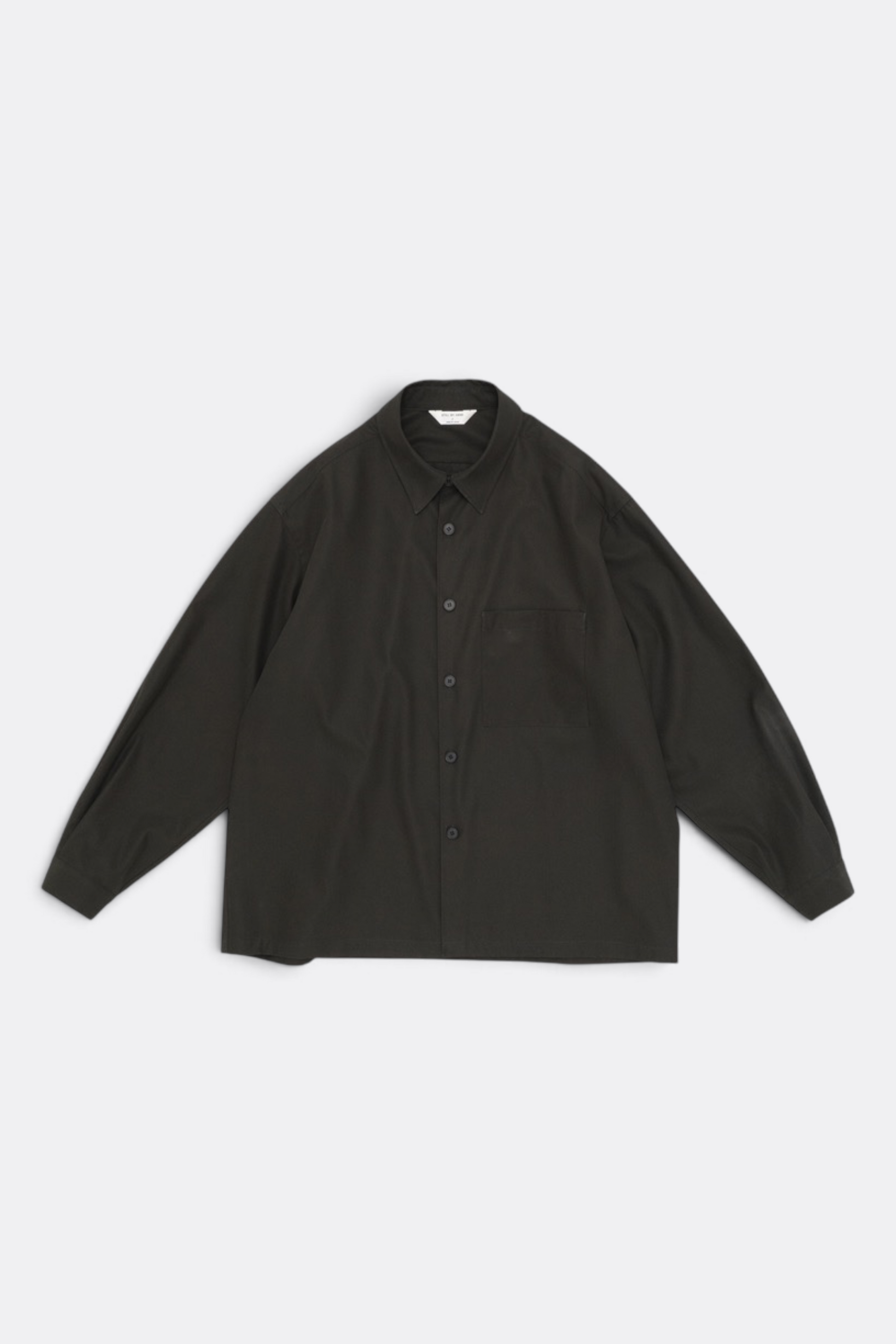 STILL BY HAND Cotton Twill Shirt Jacket Khaki Brown | Veste-Chemise Coton Japonais | Edgar Bdx
