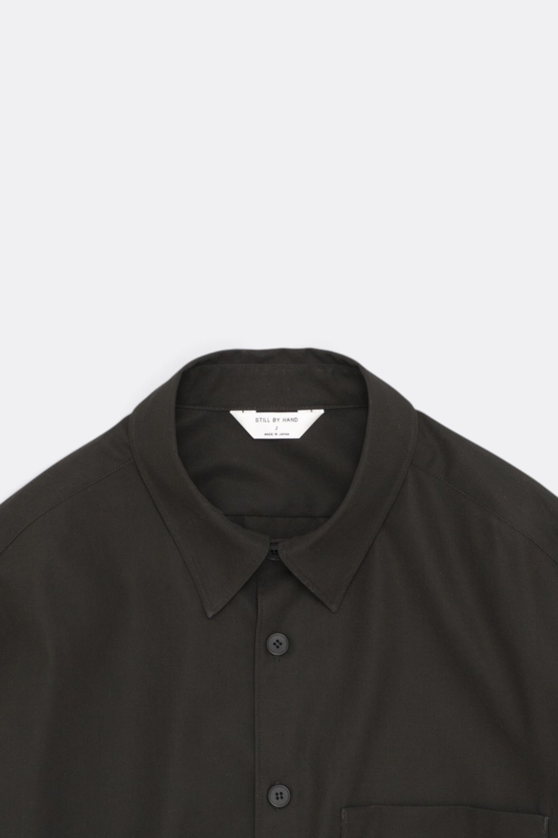 STILL BY HAND Cotton Twill Shirt Jacket Khaki Brown | Veste-Chemise Coton Japonais | Edgar Bdx