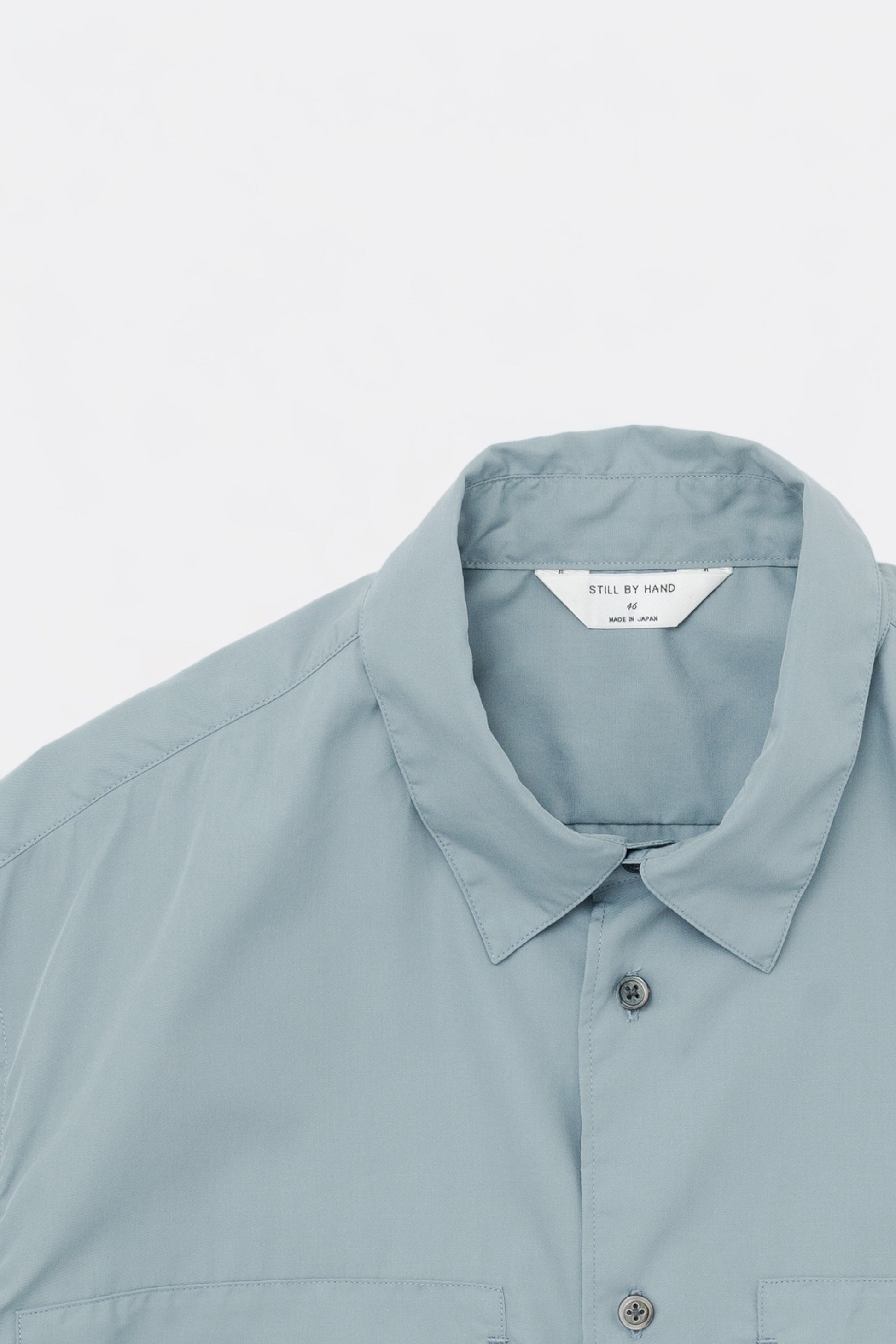 Still By Hand - Double Pocket Shirt (Blue Grey)