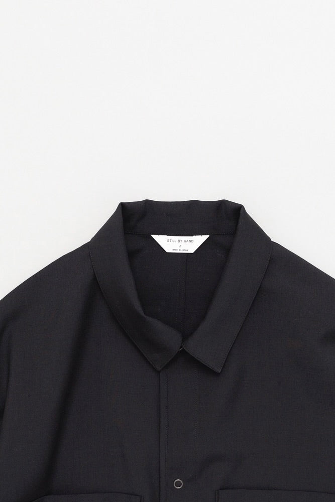 Still By Hand - Double Pocket Shirt Jacket (Ink Black)