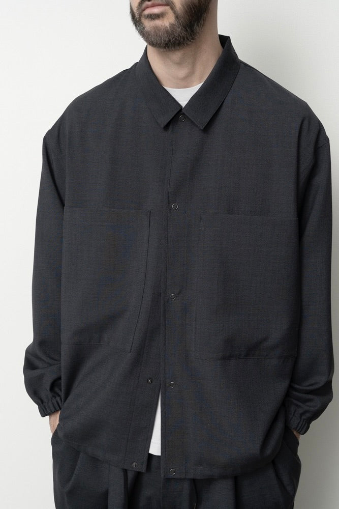Still By Hand - Double Pocket Shirt Jacket (Ink Black)