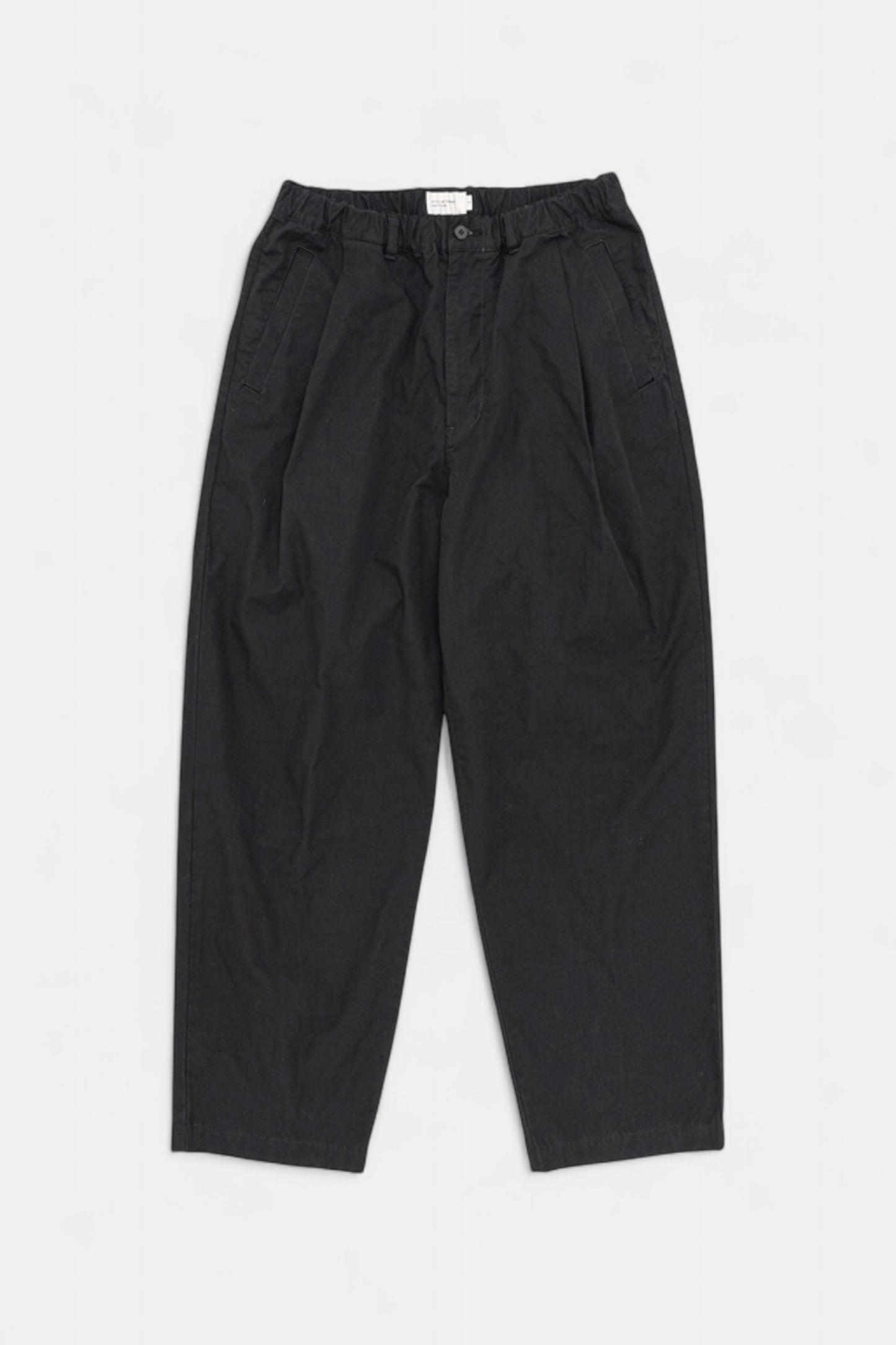 Still By Hand - Garment-Dye Deep Tuck Pants (Ink Black)