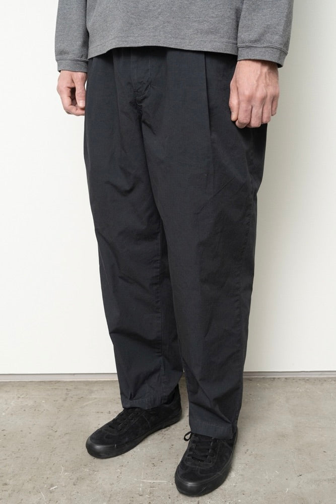 Still By Hand - Garment-Dye Deep Tuck Pants (Ink Black)
