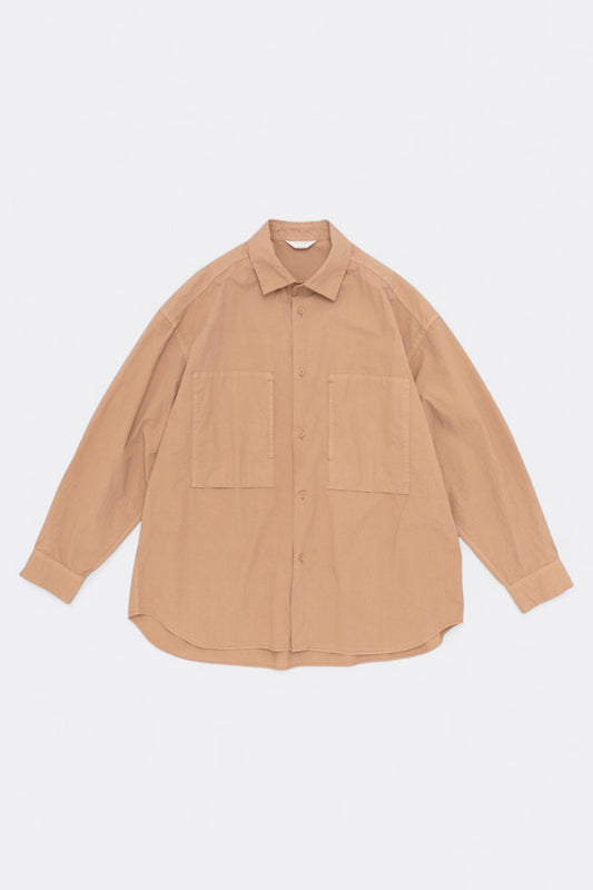 Still By Hand - Garment-Dye Over Shirt (Pale Orange)