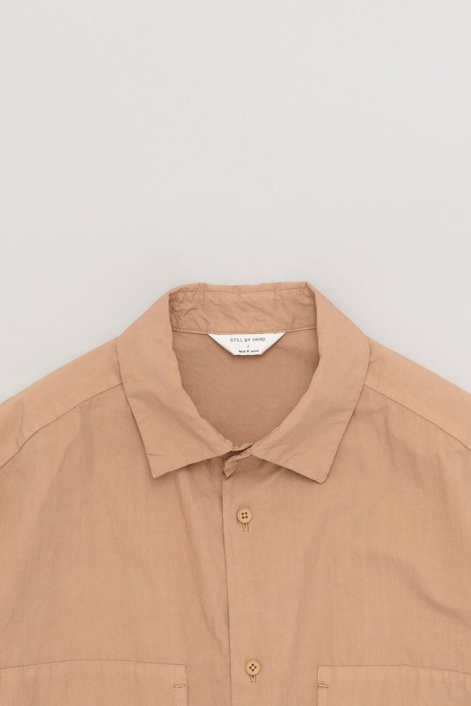 Still By Hand - Garment-Dye Over Shirt (Pale Orange)