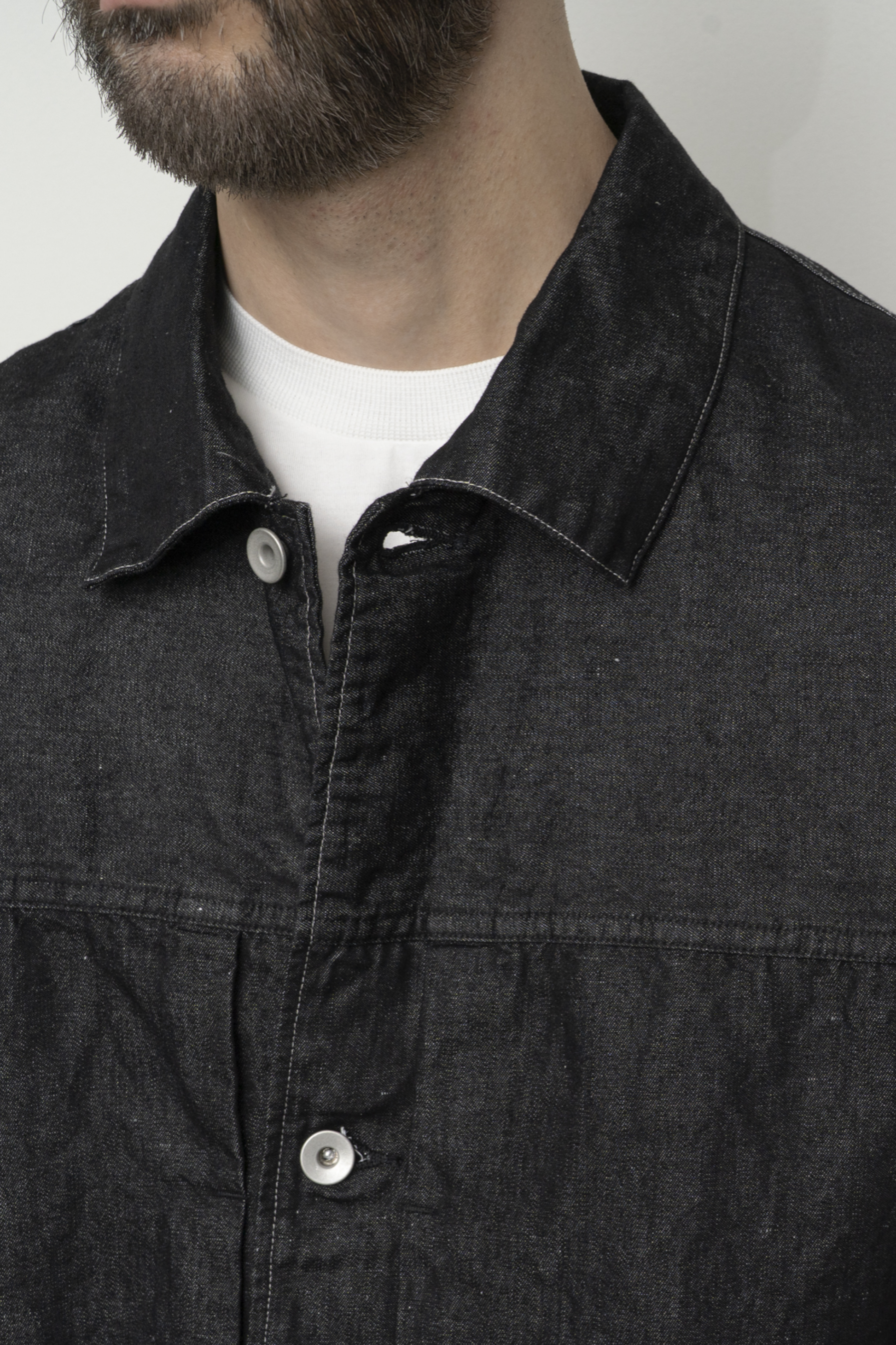 Still By Hand - Blouson Denim Chanvre Coton (Black) | Veste Japonaise