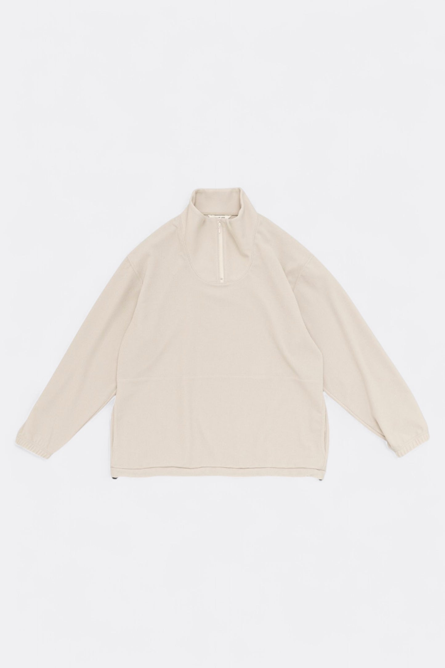 Still By Hand - High Neck Zip Up Jumper (Light Beige)