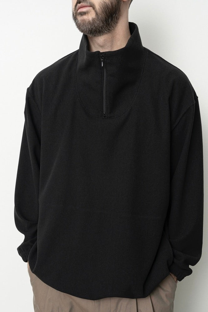 Still By Hand - High Neck Zip Up Jumper (Light Beige)