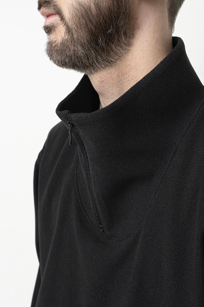 Still By Hand - High Neck Zip Up Jumper (Light Beige)