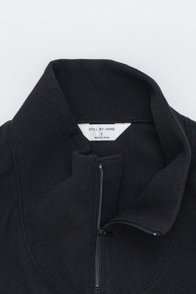 Still By Hand - High Neck Zip Up Jumper (Light Beige)