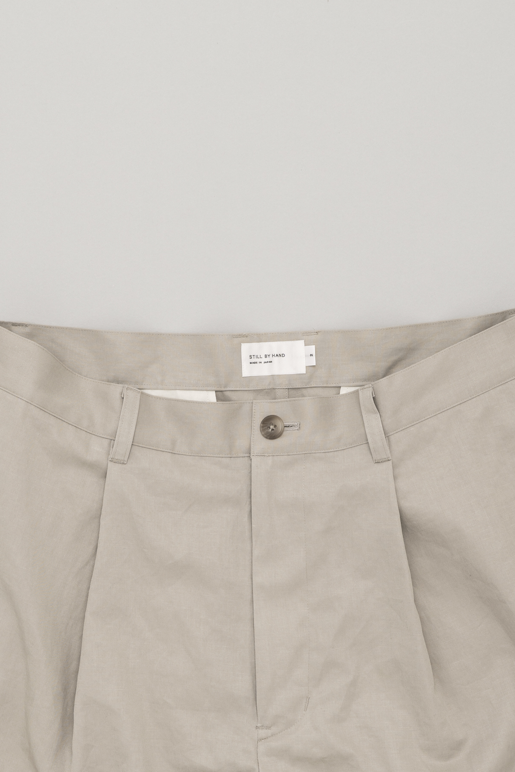 Still By Hand Linen Mixed Wide Shorts Taupe | Premium Japanese Menswear