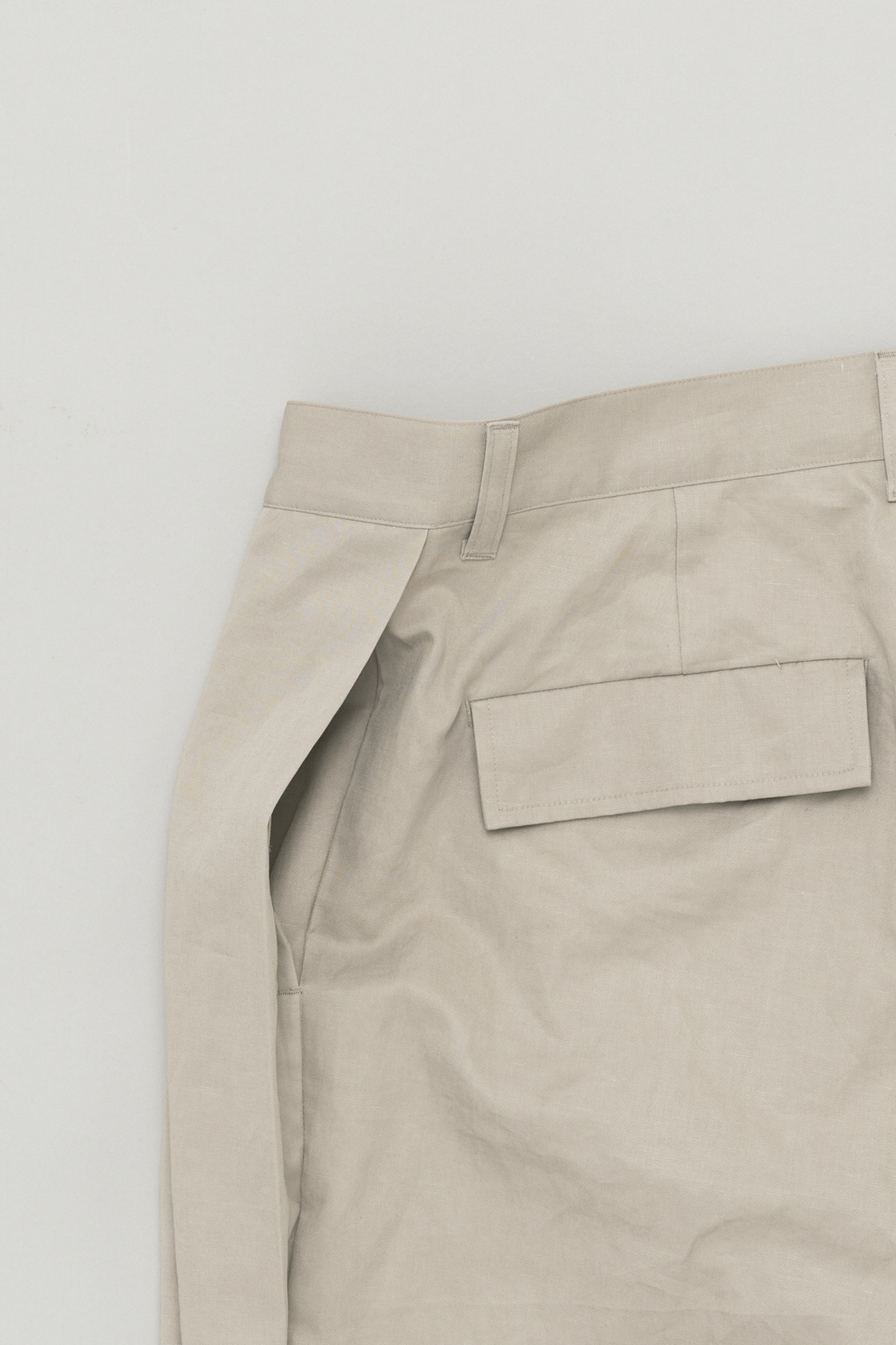 Still By Hand Linen Mixed Wide Shorts Taupe | Premium Japanese Menswear