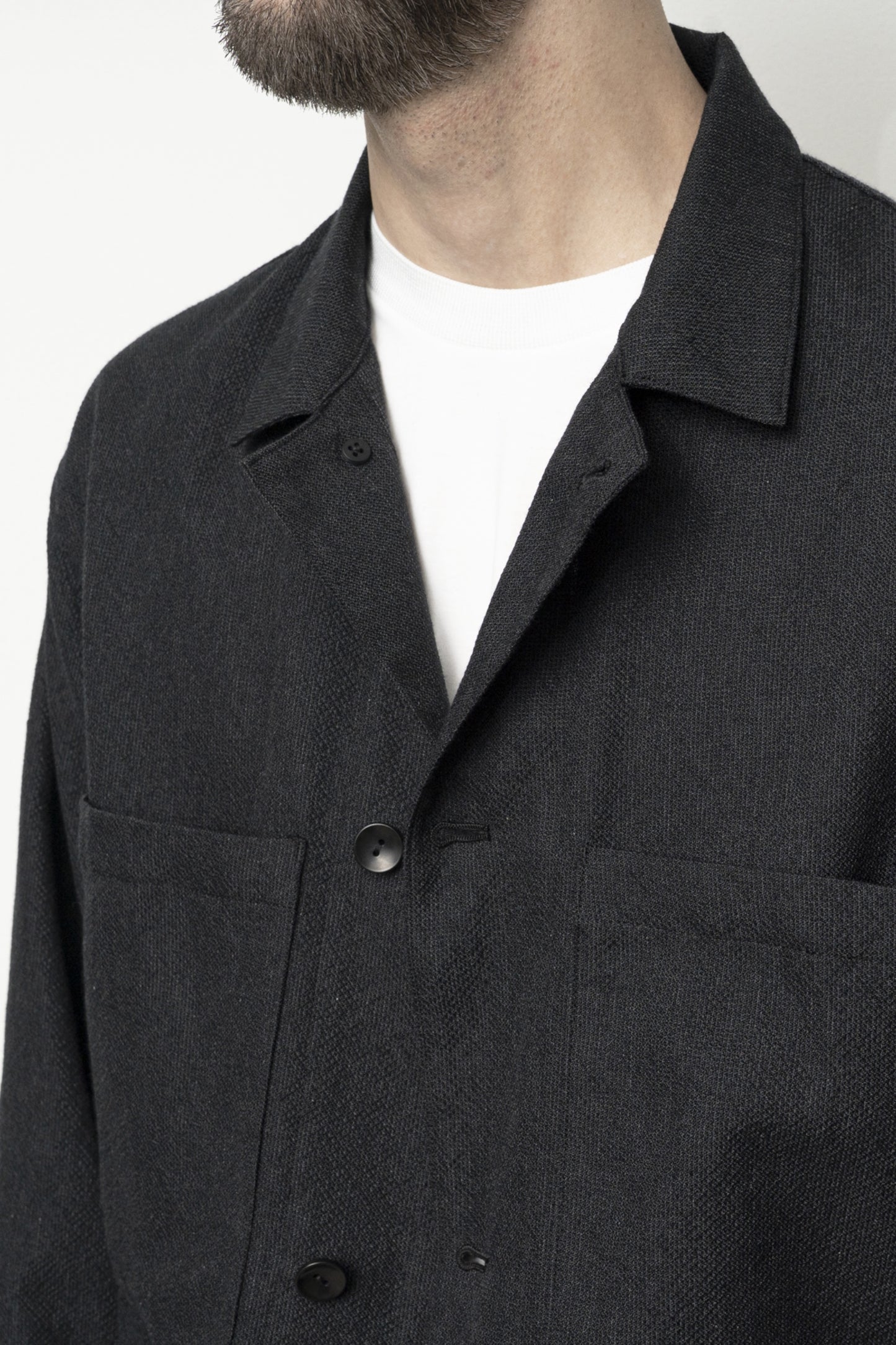 Still By Hand - Veste Chemise Couleurs Mélangées (Grey) | Veste Japonaise