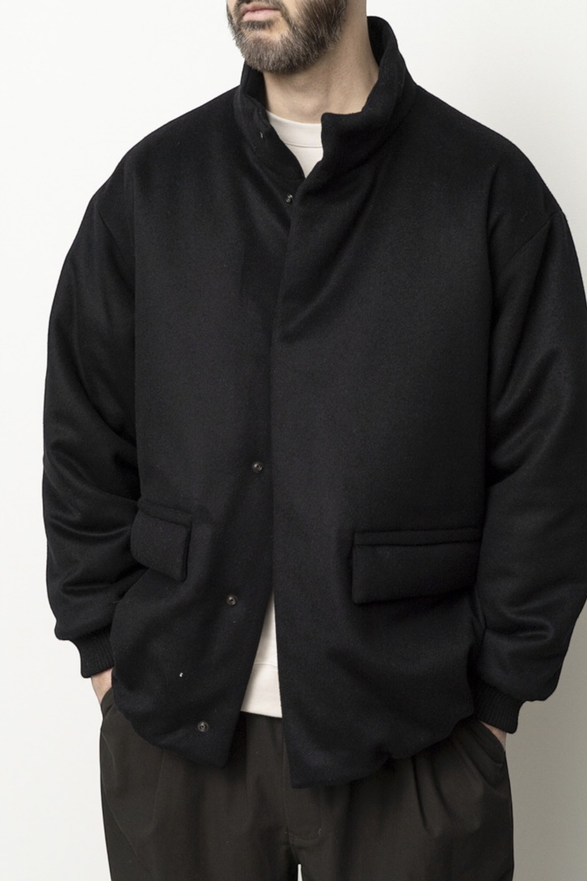 STILL BY HAND Padded Wool Blouson Black | Blouson Laine Thinsulate Japonais | Edgar Bdx
