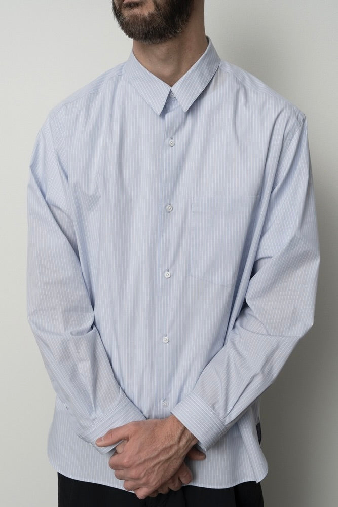 Still By Hand - Regular Collar Shirt (Blue Stripe)