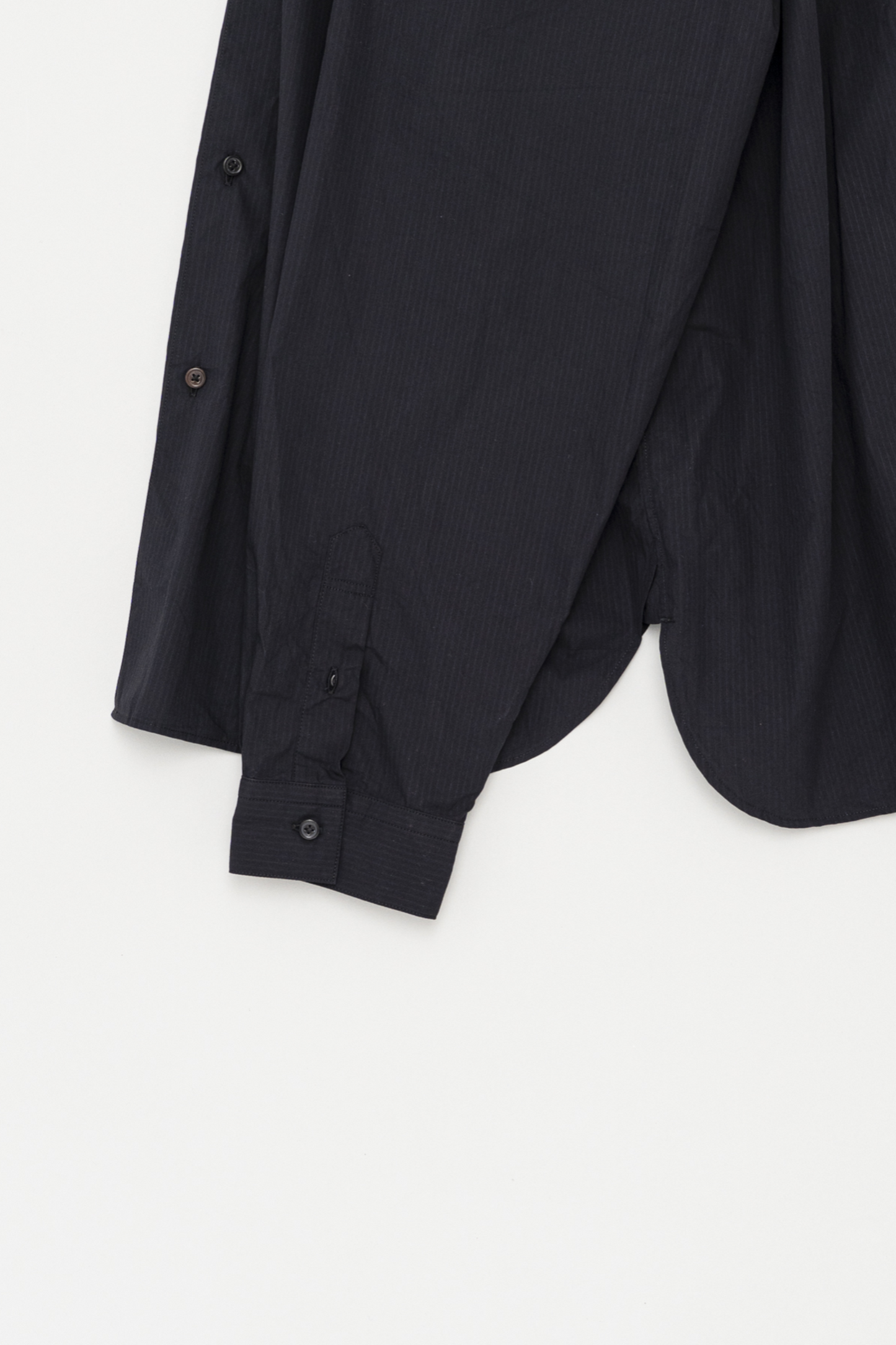 Chemise Col Classique Navy Stripe Still By Hand - Coton Japonais Nishiwaki