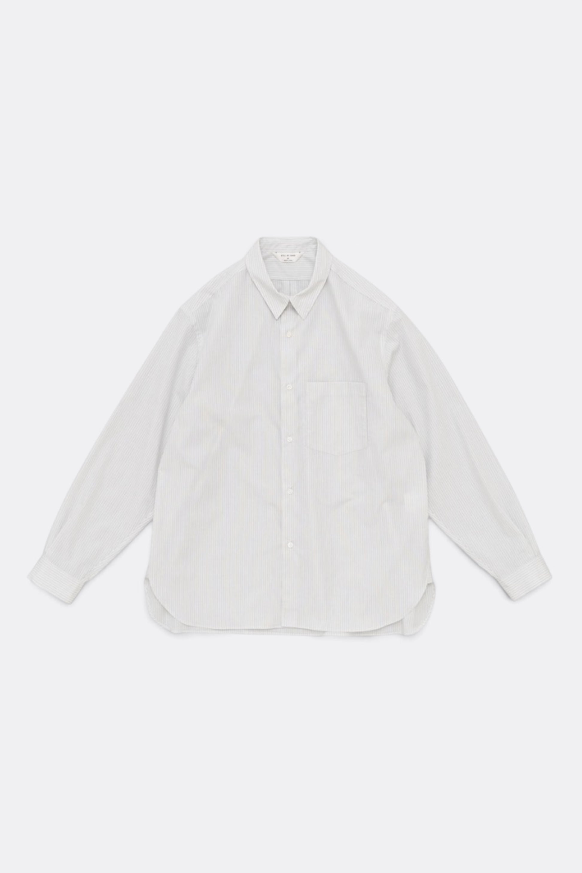STILL BY HAND Regular Collar Shirt White Stripe | Chemise Coton Japonais | Edgar Bdx