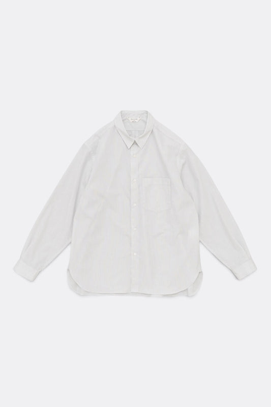 STILL BY HAND Regular Collar Shirt White Stripe | Chemise Coton Japonais | Edgar Bdx