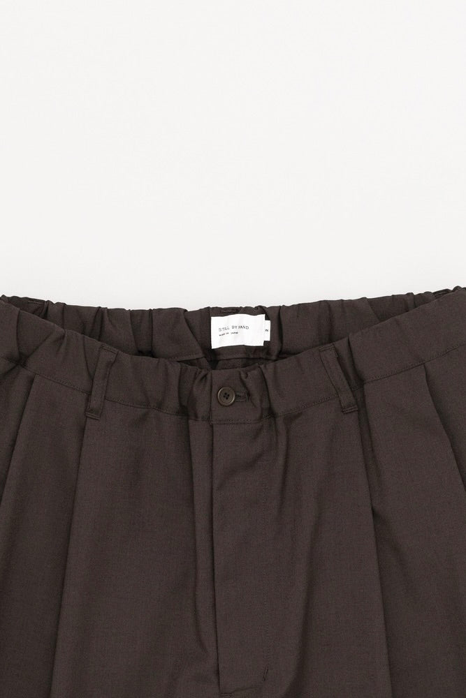 Still By Hand - Relaxed 2 Tuck Pants (Dark Brown)