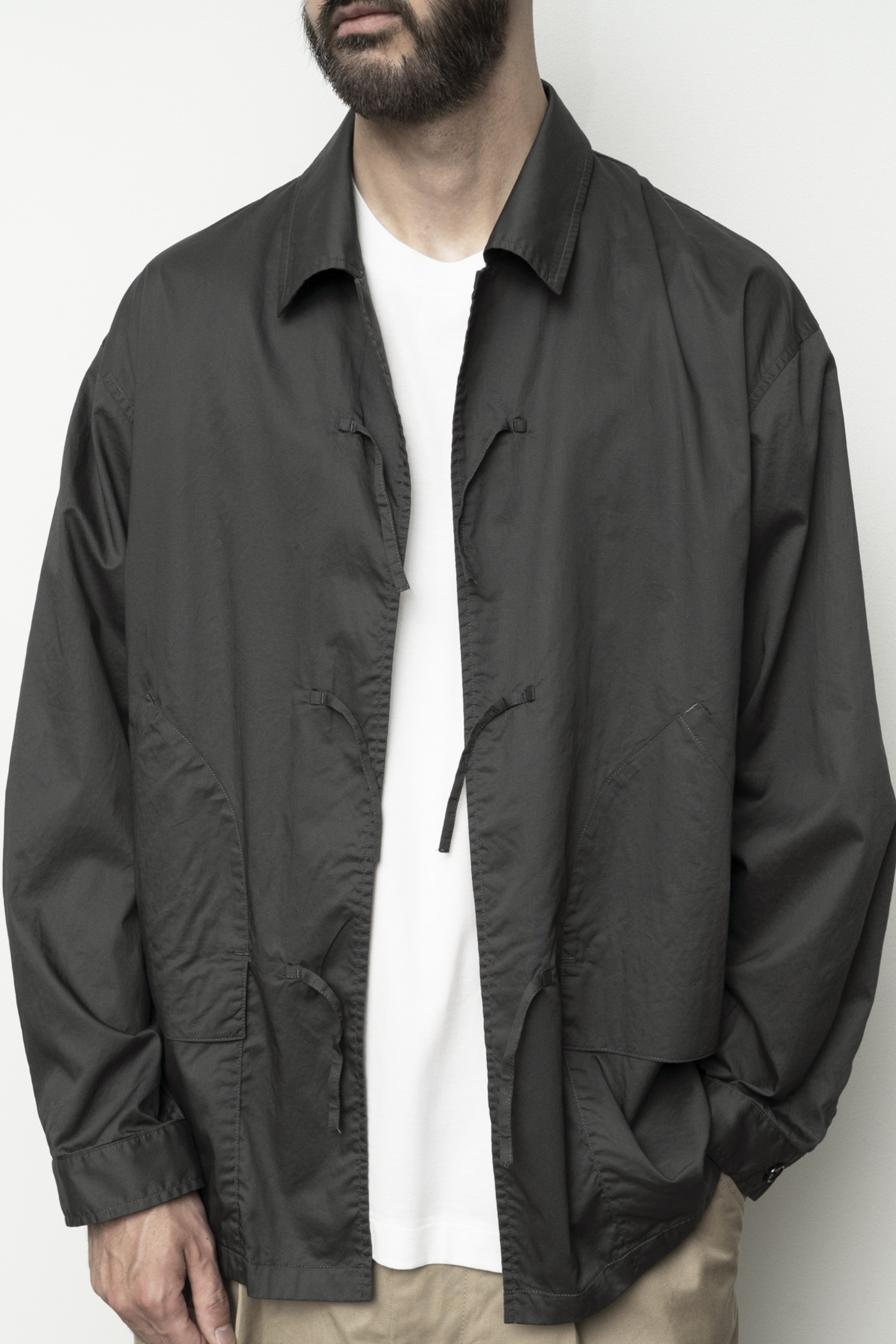 Still By Hand - Surchemise Cordon Devant (Dark Navy) | Chemise Japonaise