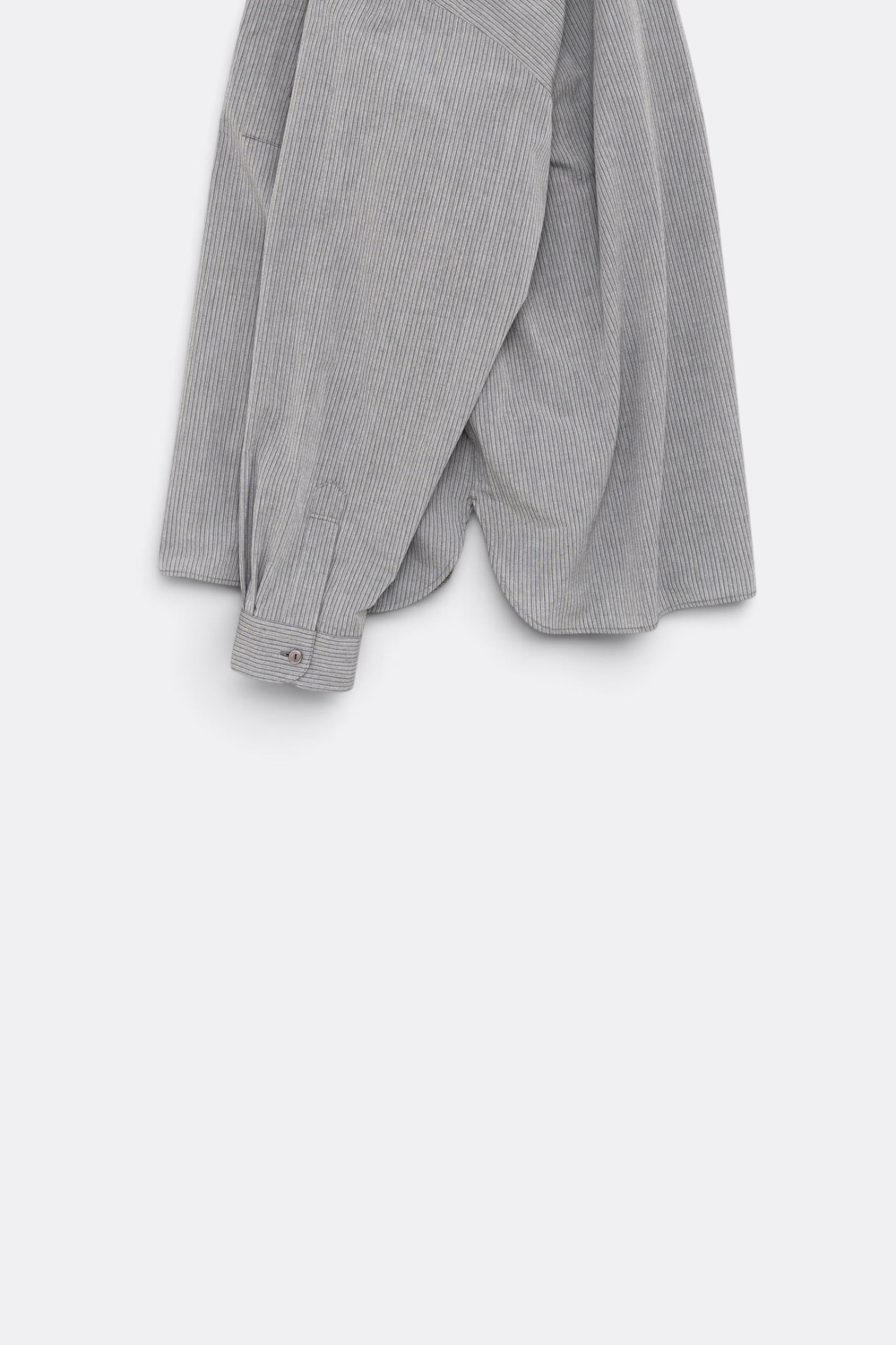 STILL BY HAND Striped Pullover Shirt Grey Stripe | Chemise Raye Coton Japonais | Edgar Bdx