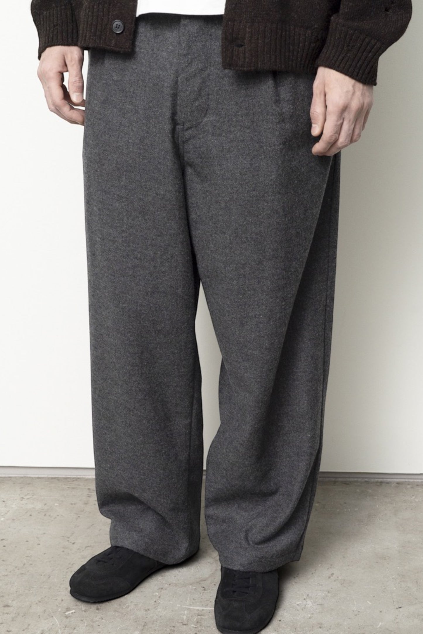 STILL BY HAND W/N Wide Pants Black | Pantalon Laine Large Japonais | Edgar Bdx