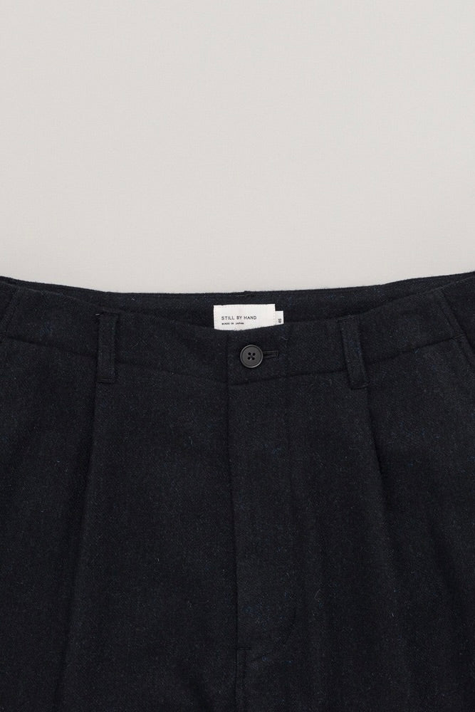 Still By Hand - W/N Wide Pants (Black Navy)