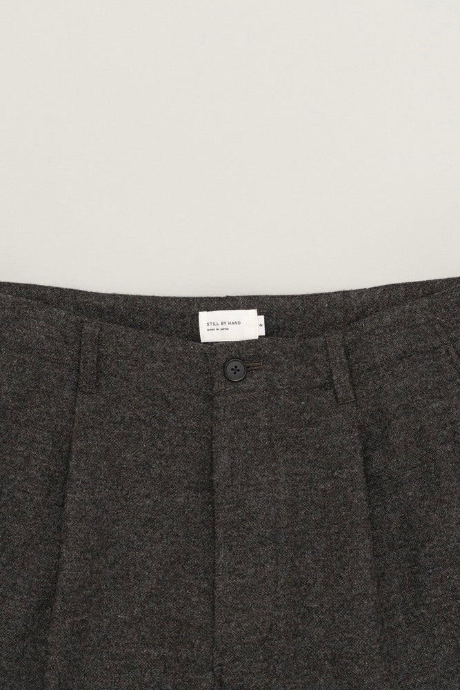 Still By Hand - W/N Wide Pants (Brown Charcoal)