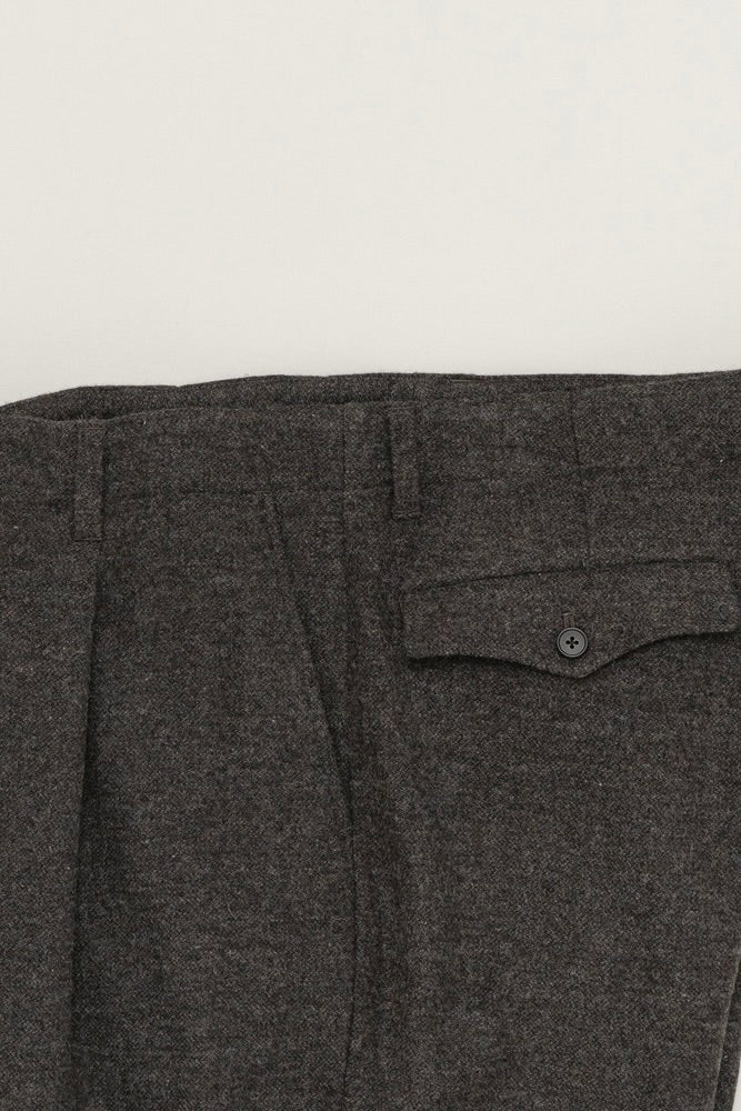 Still By Hand - W/N Wide Pants (Brown Charcoal)