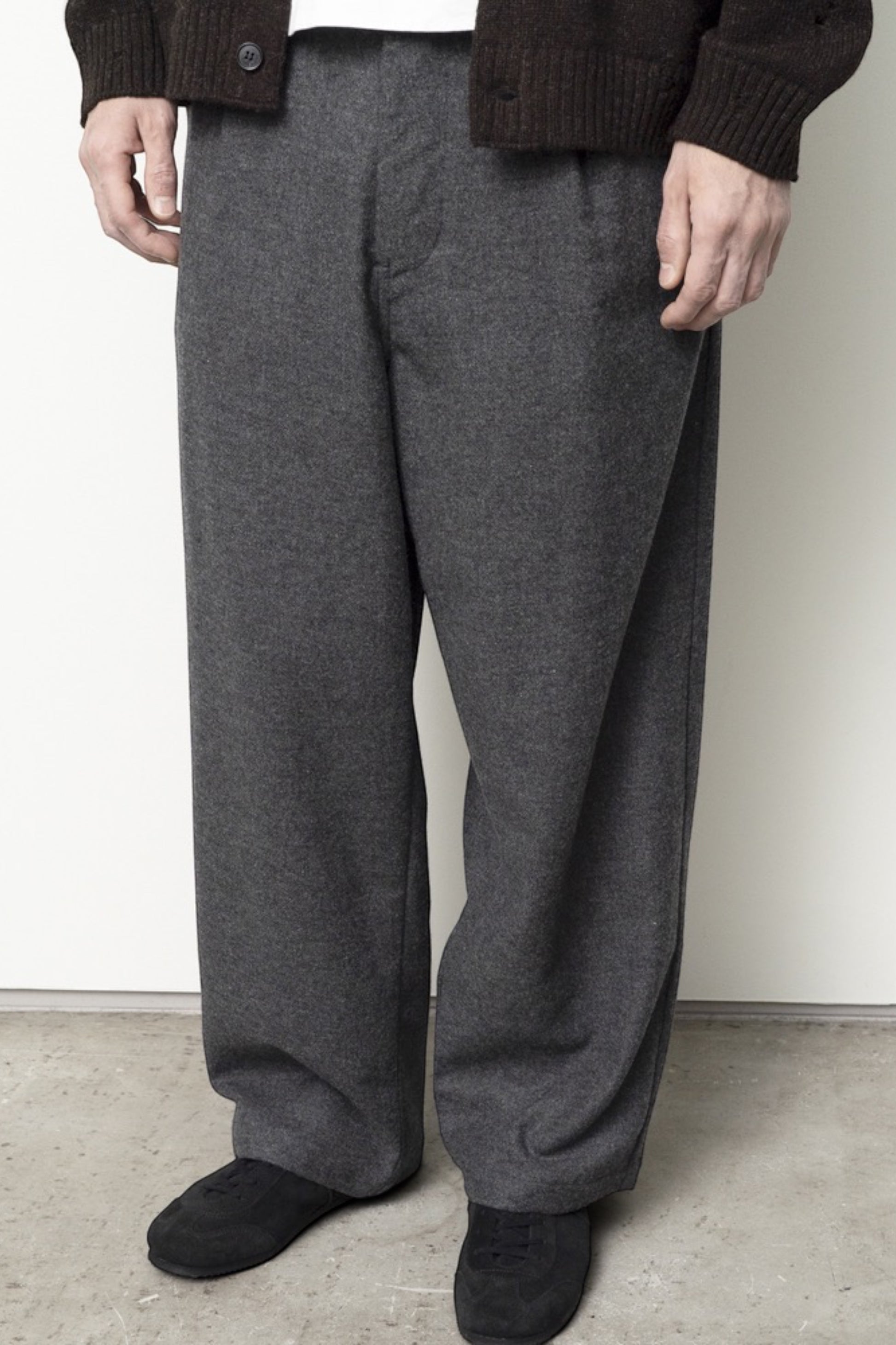 STILL BY HAND W/N Wide Pants Grey | Pantalon Laine Large Japonais | Edgar Bdx