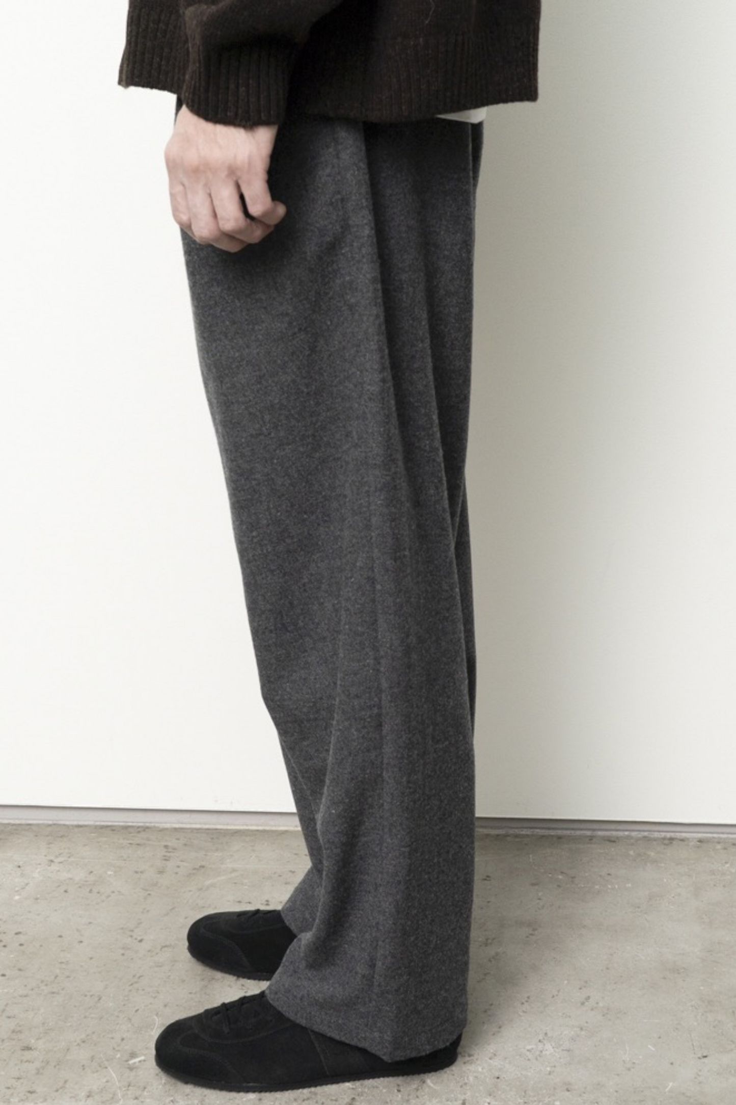 STILL BY HAND W/N Wide Pants Grey | Pantalon Laine Large Japonais | Edgar Bdx