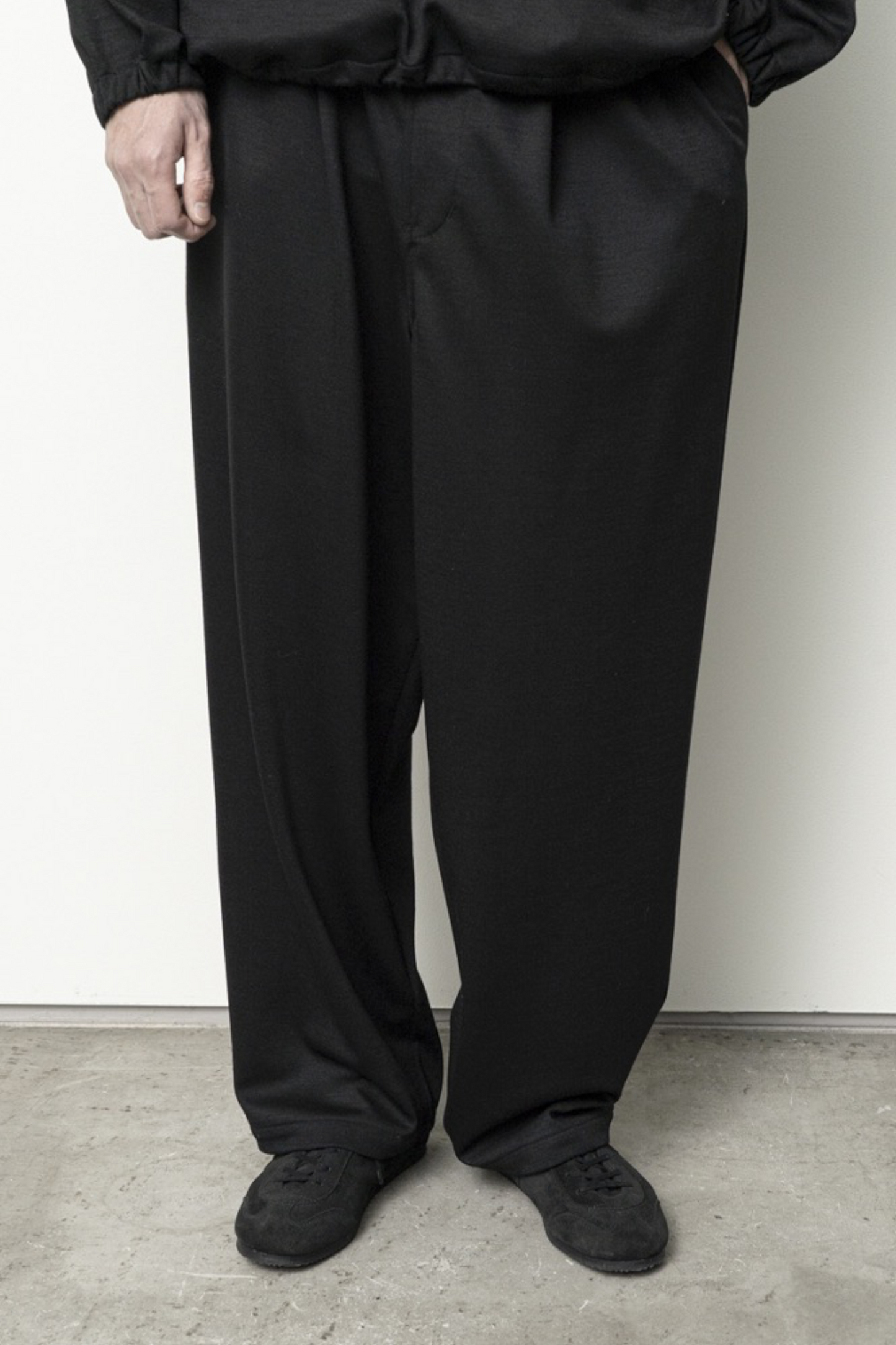 Wide Jersey Pants (Brown Charcoal)