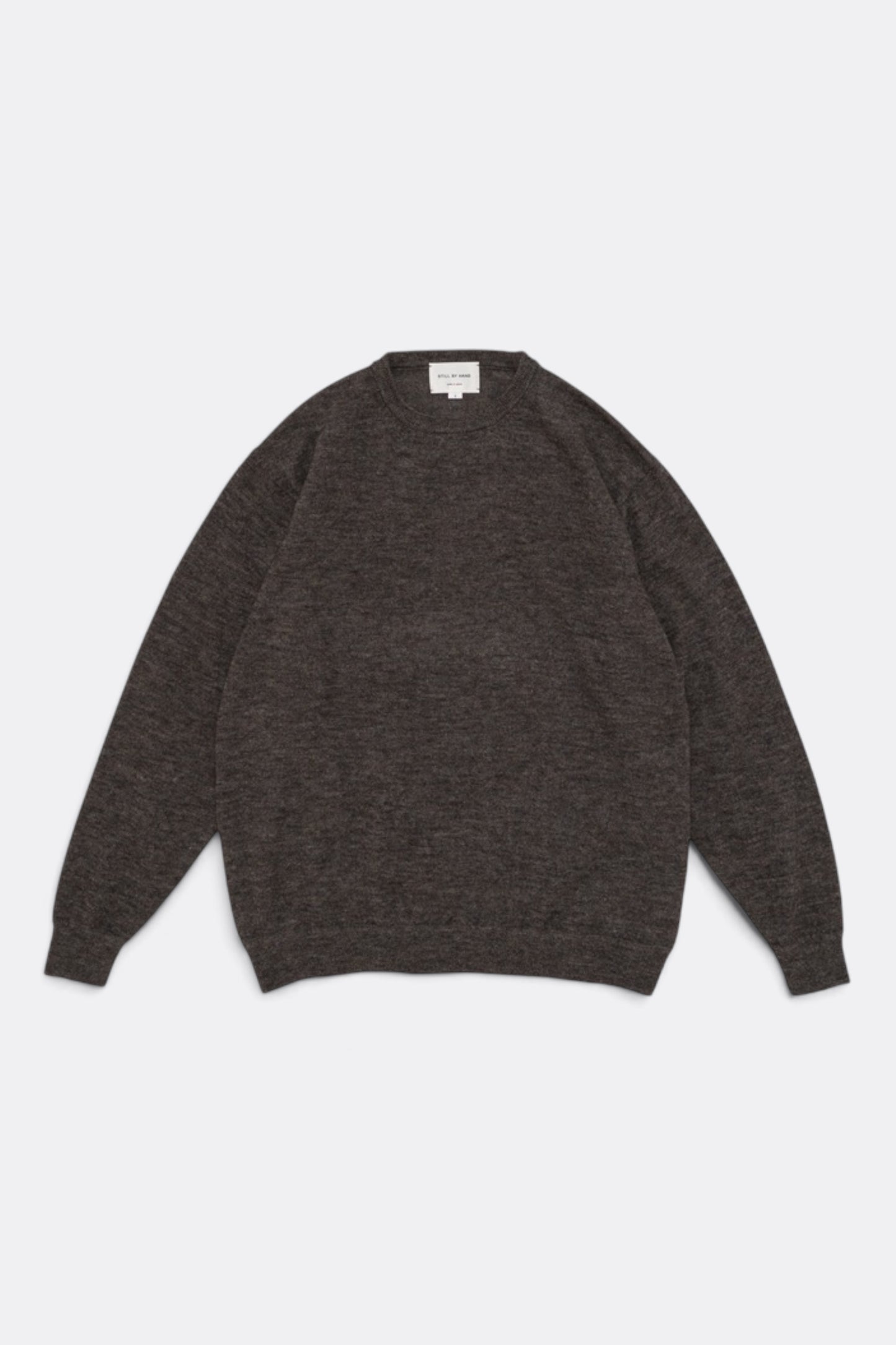STILL BY HAND Wool Mohair Pullover Ash Brown | Pull Mohair Japonais | Edgar Bdx