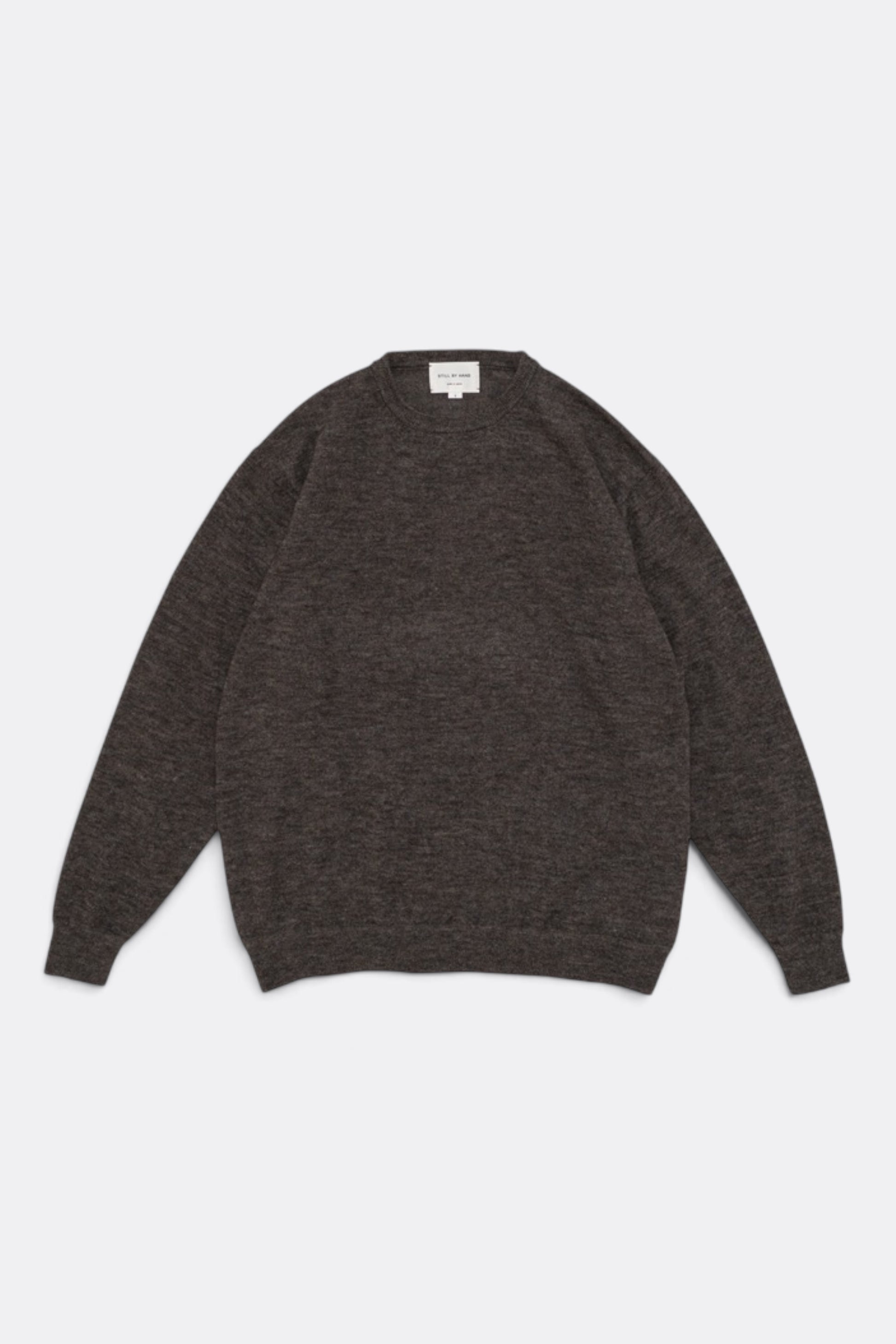 STILL BY HAND Wool Mohair Pullover Ash Brown | Pull Mohair Japonais | Edgar Bdx